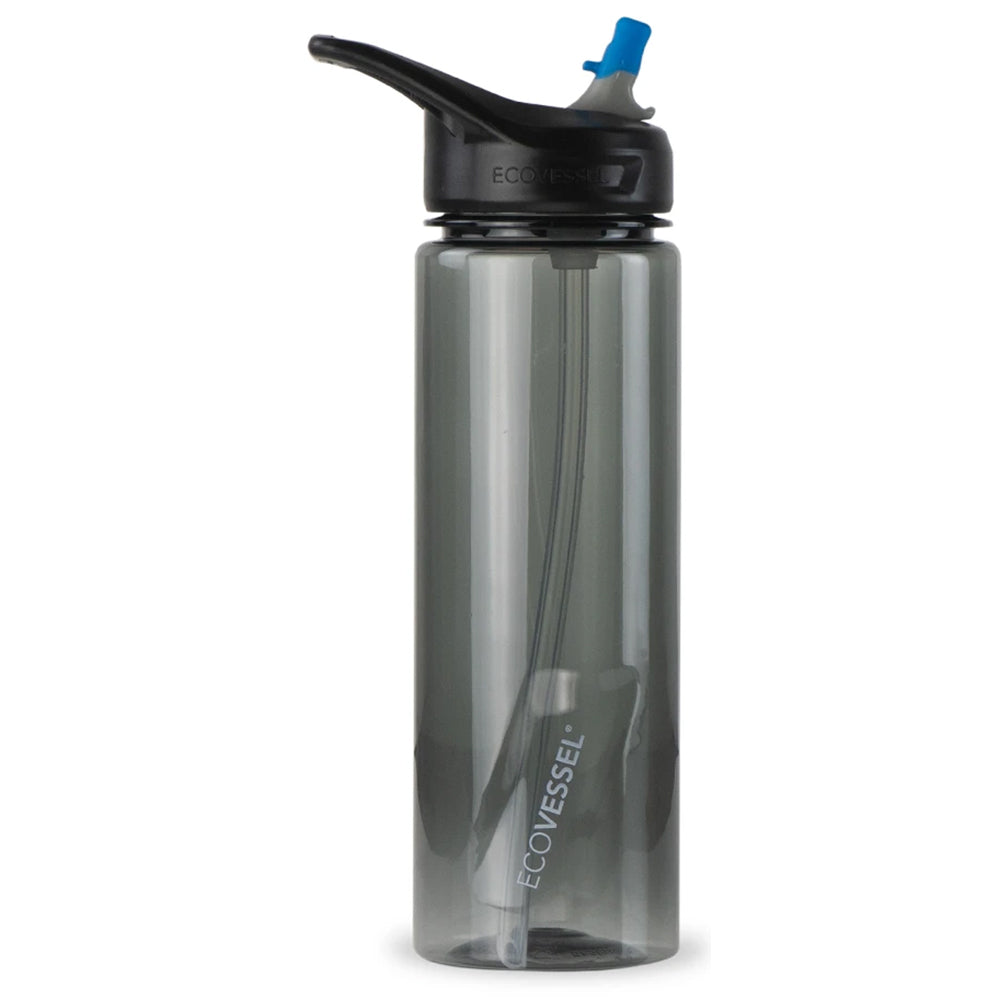 EcoVessel The Wave 24oz BPA-Free Plastic Water Bottle with Straw Lid - Leakproof & Durable for Gym, Hiking, Travel & Everyday Hydration