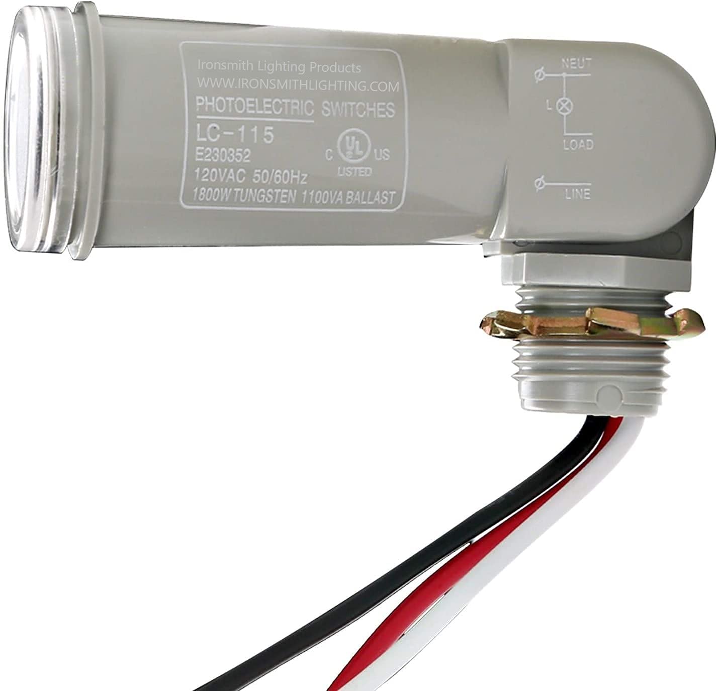 Ironsmith Outdoor Photoelectric Light Switch Transformer - Waterproof Cover with 3-Prong Quick Connect Photocell Sensor, 1800W/1100VA - Smart Lighting Control for Garden, Pathway & Security Lights