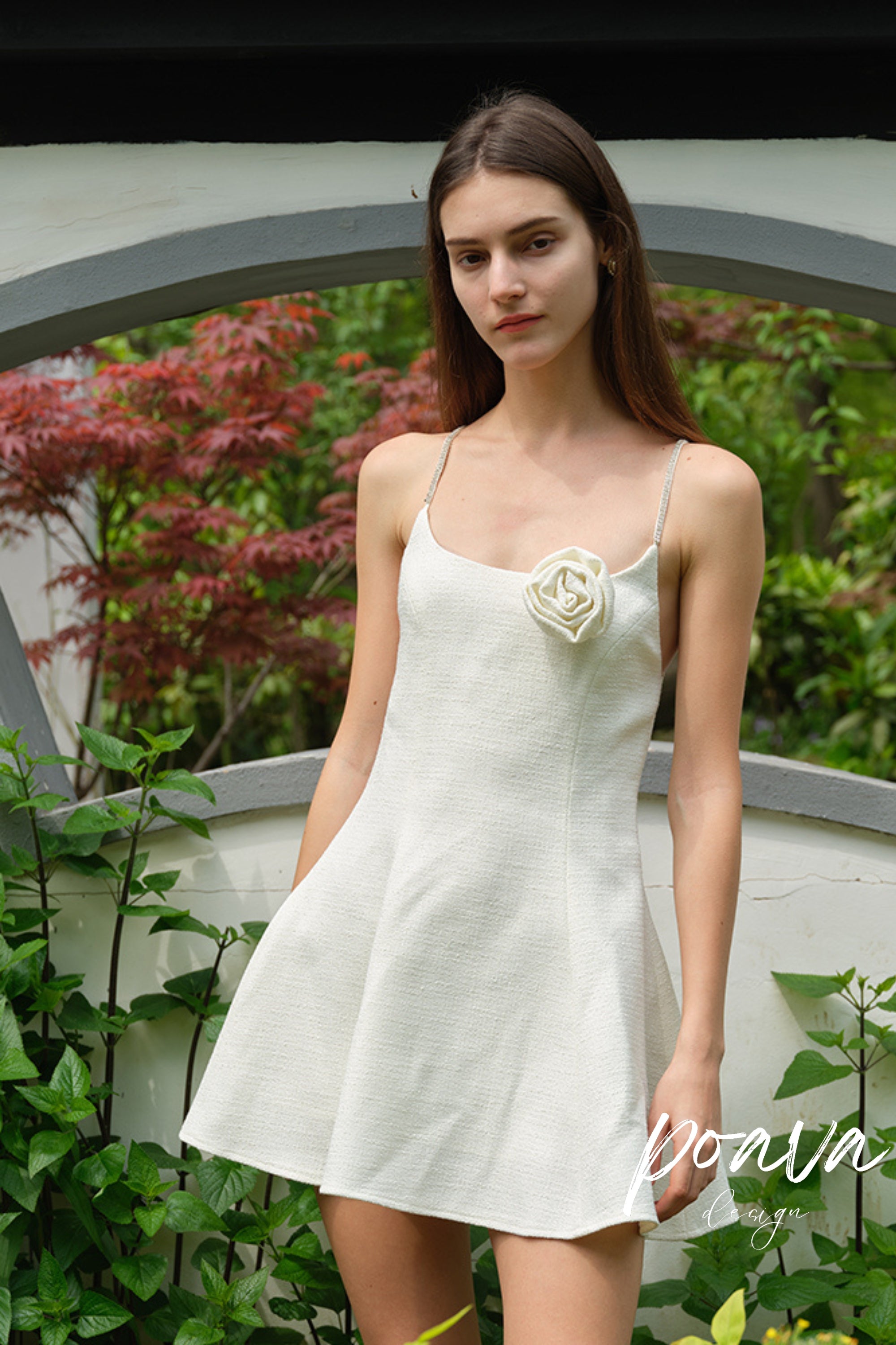 Elegant White A-Line Floral Strappy Mini Dress for Women - Perfect for Summer Parties, Weddings & Date Nights