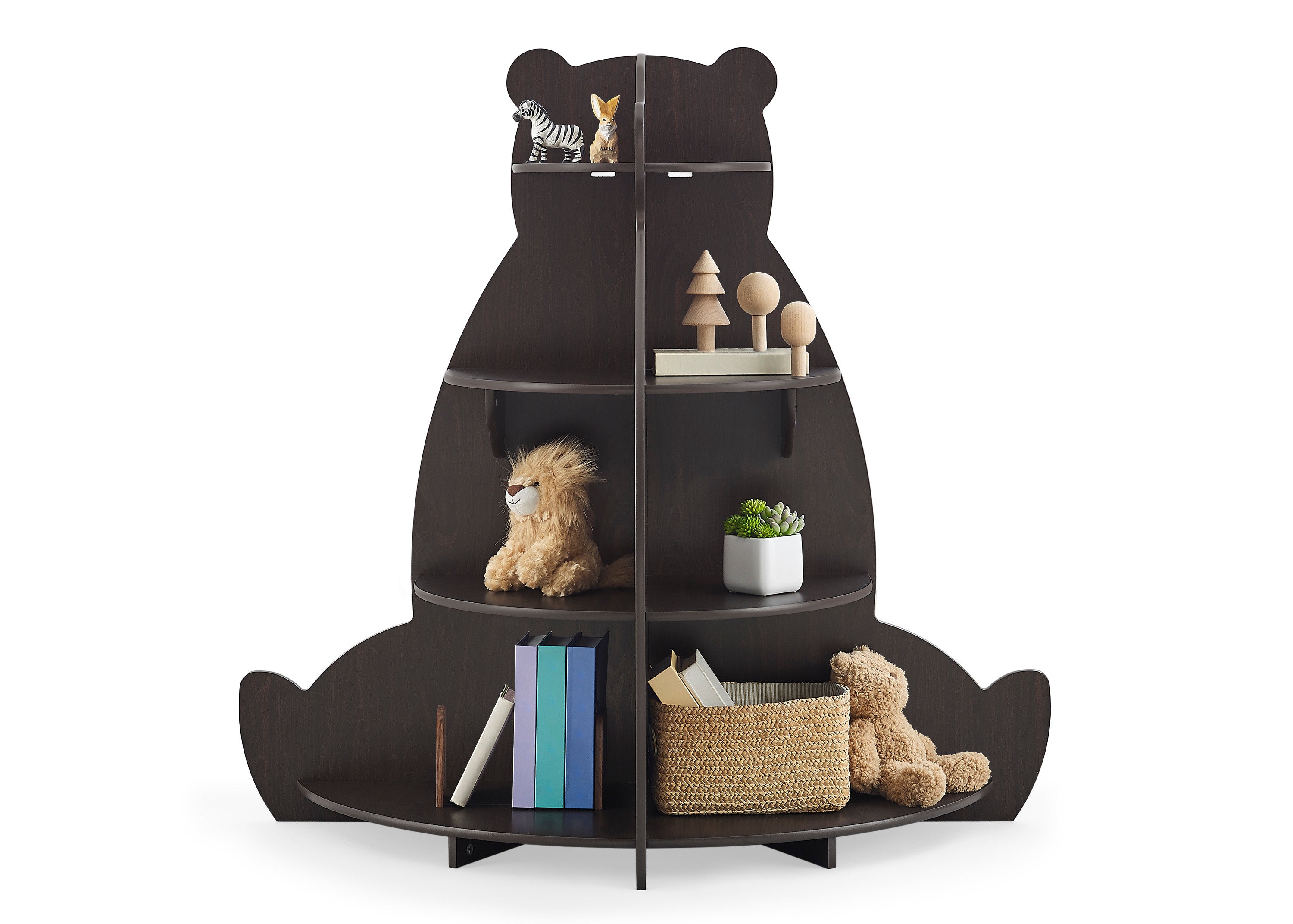 Greenguard Gold Certified Bear Bookcase - Eco-Friendly Kids Bookshelf for Nursery, Bedroom & Playroom Organization