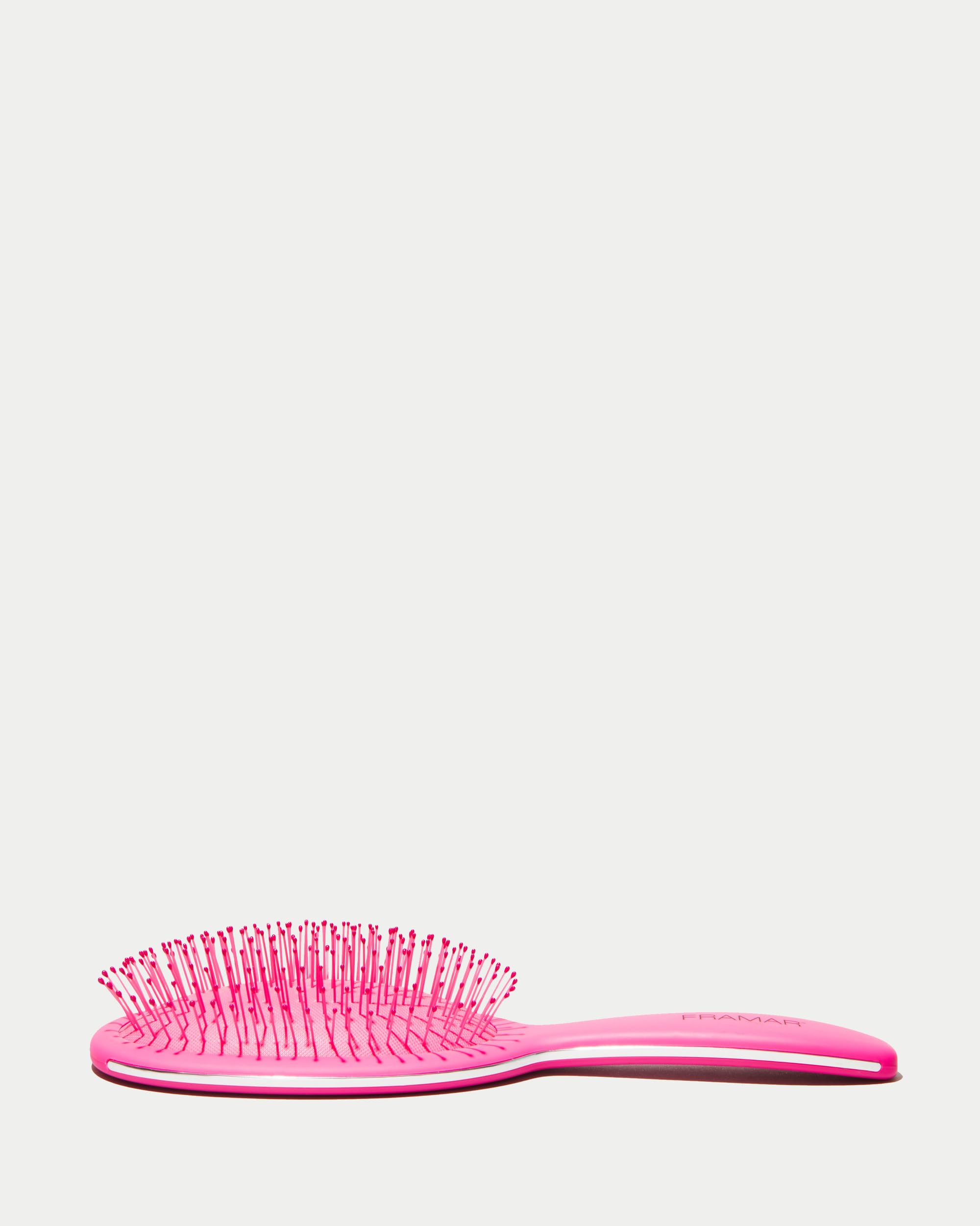Framar Detangling Brush for Curly Hair - Professional Hair Brush for Women & Kids, Gentle Knot Remover for Thick, Wavy & Natural Curly Hair - Perfect for Daily Styling, Salon Use & Travel (Pink)