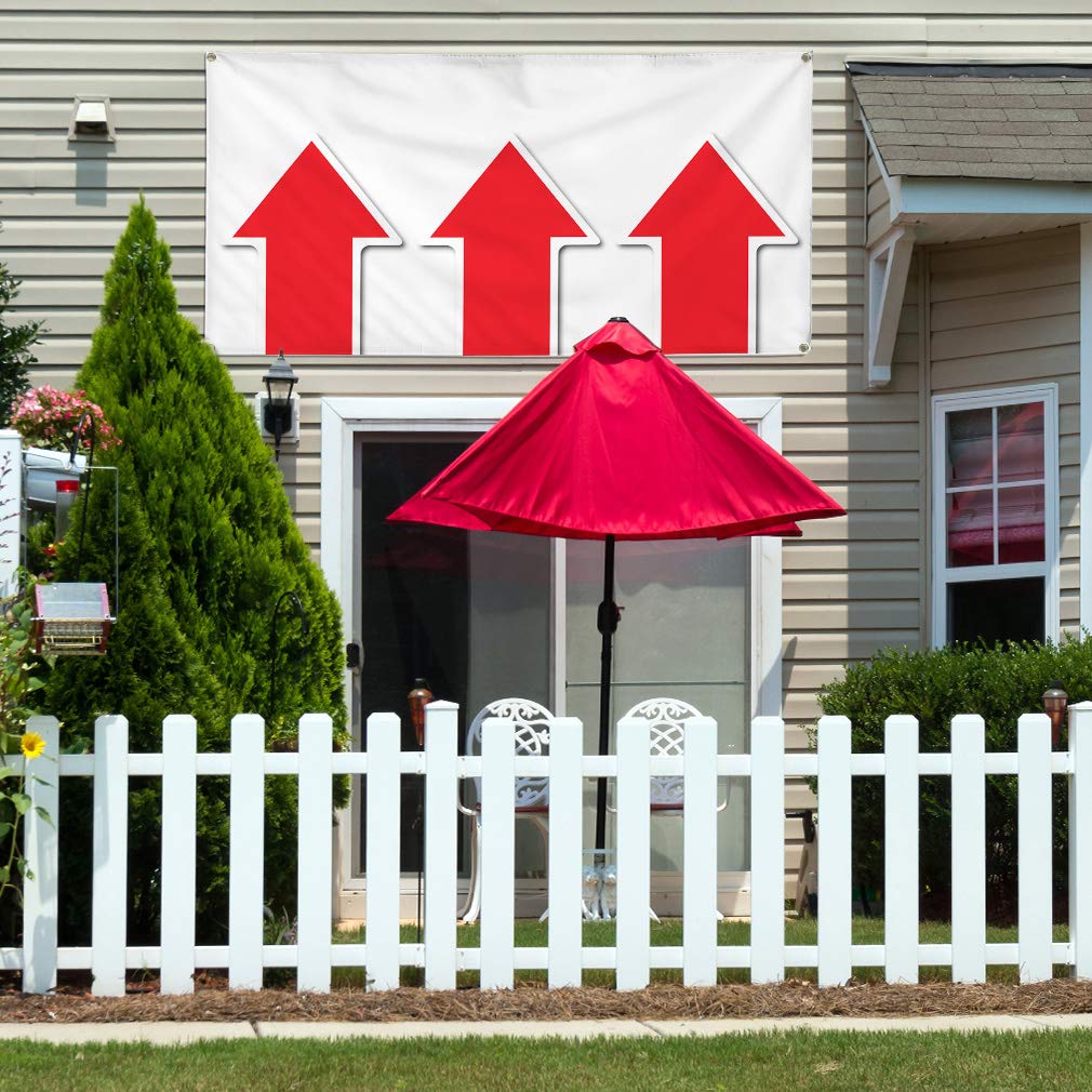 Vinyl Banner with Arrows - Multiple Sizes (48x96 Inches) | Weatherproof Outdoor Yard Signs for Business, Industrial & Craft Use | Heavy-Duty with 8 Grommets | Perfect for Store Promotions, Construction Sites & Event Signage