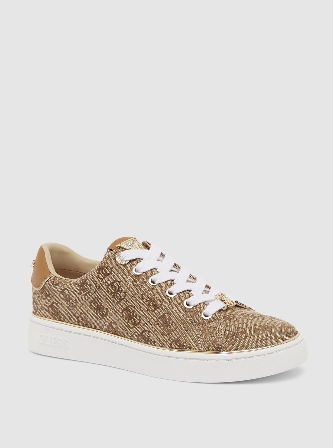 Brown Logo Beary Low Top Sneakers for Women - Casual Comfortable Slip-On Shoes for Walking, Running & Everyday Wear