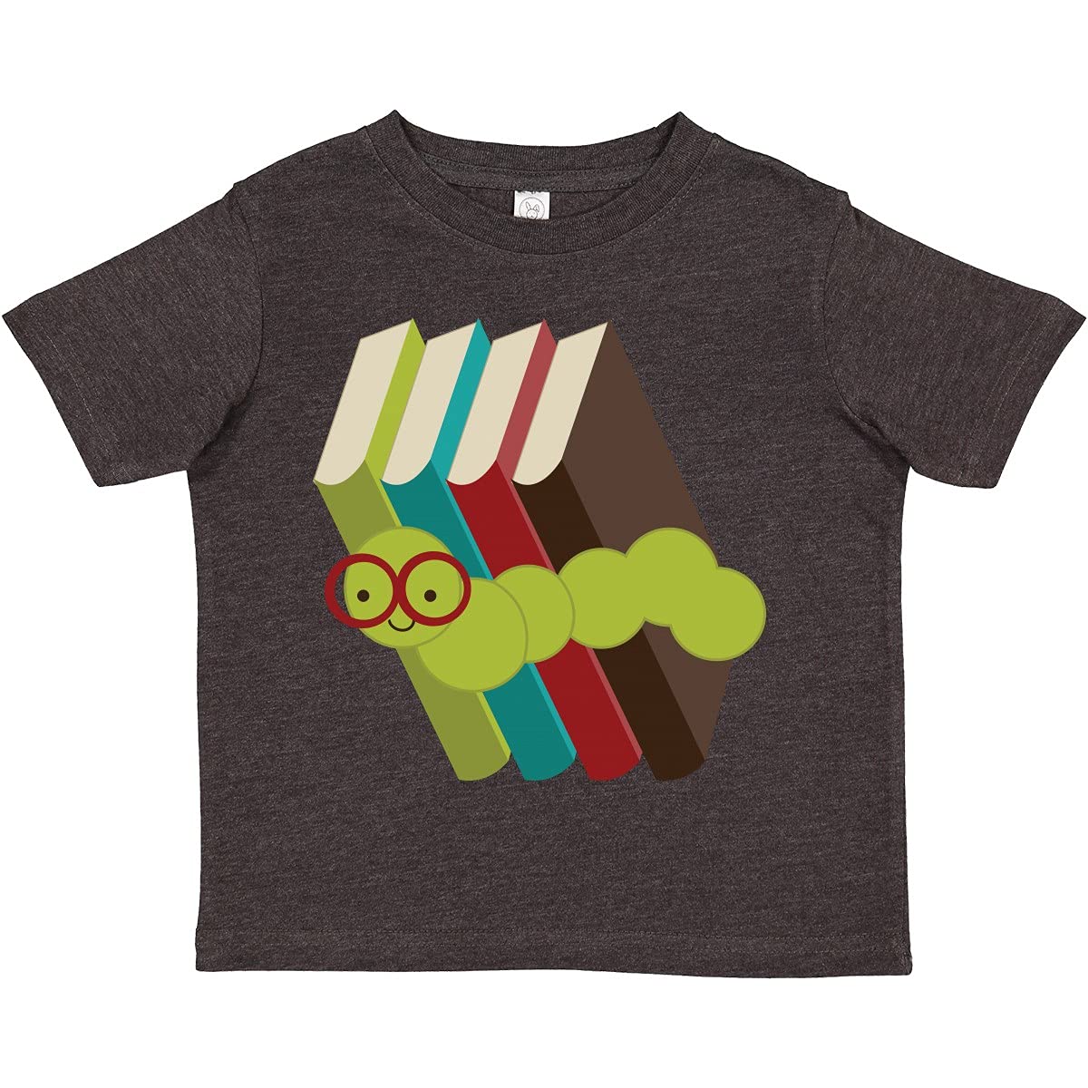 Inktastic Bookworm Books Reading Toddler T-Shirt - Cute Kids Reading Shirt for Book Lovers - Perfect for Library Visits, Storytime & Book Club Events