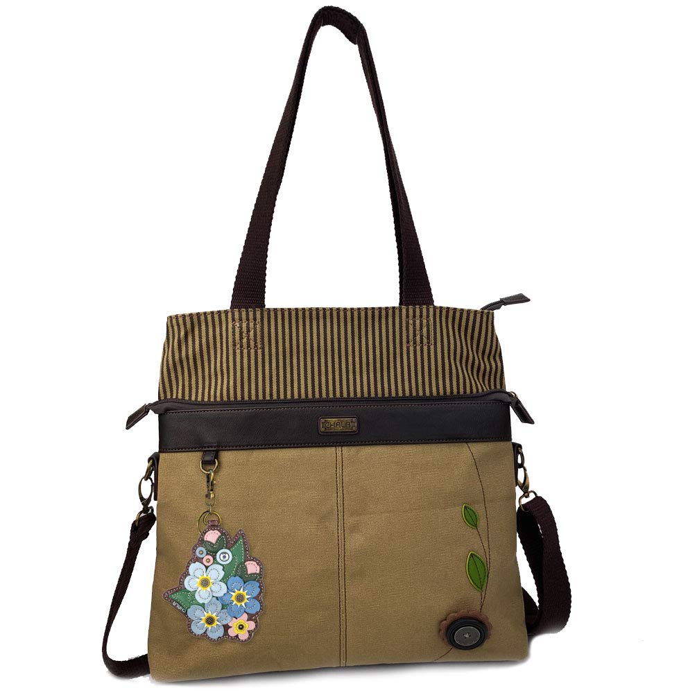 Chala Large Canvas Tote Bag with Leather Animal Characters - Stylish & Durable Shopping, Beach & Work Bag for Women