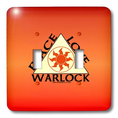 3dRose lsp_13083_2 Peace Love Warlock Orange Double Toggle Switch - Perfect for Home Decor, Office Accessories & DIY Projects