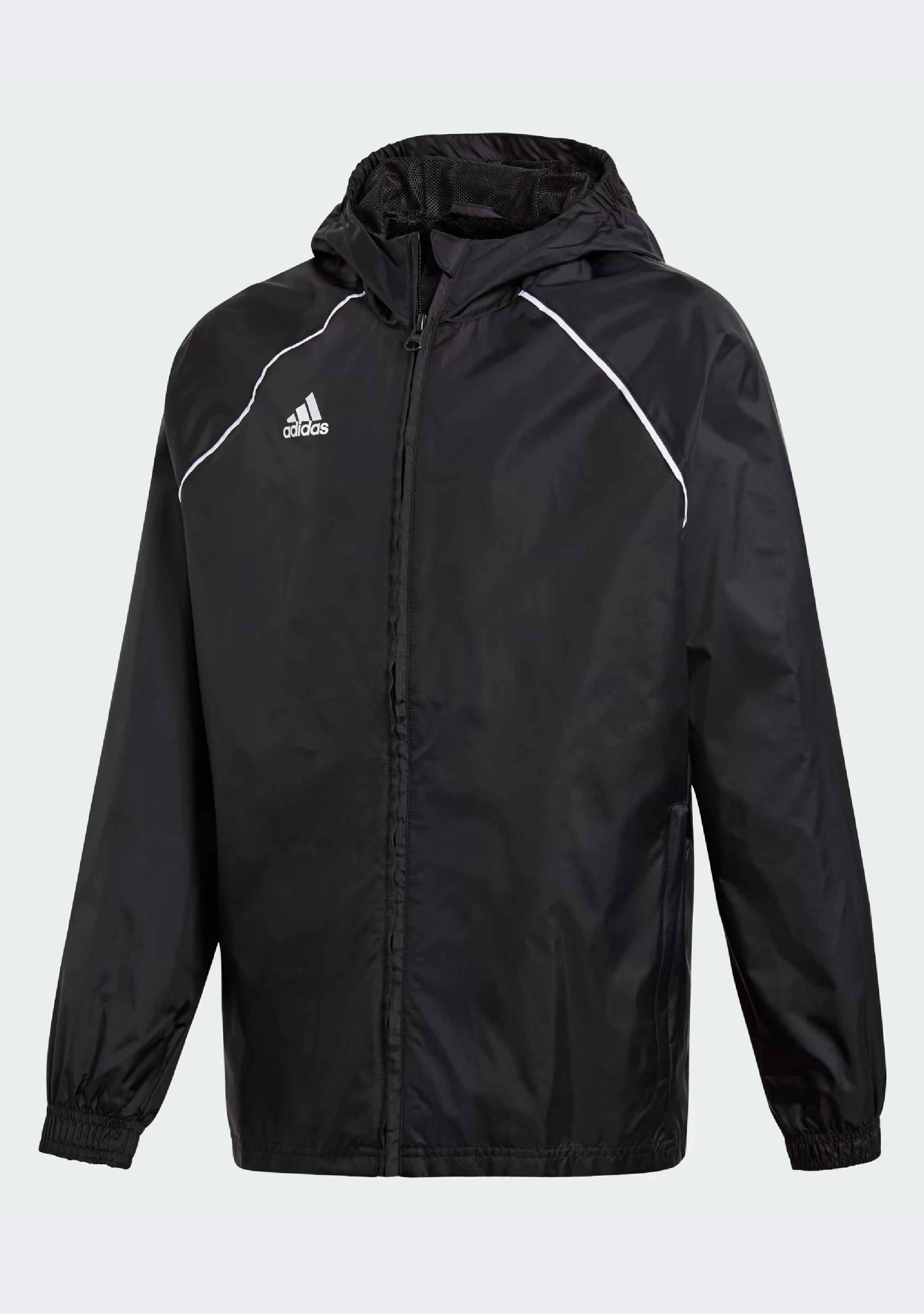 Adidas Kids' Core 18 Waterproof Rain Jacket - Lightweight Windbreaker for Boys & Girls - Perfect for School, Outdoor Play & Rainy Day Activities