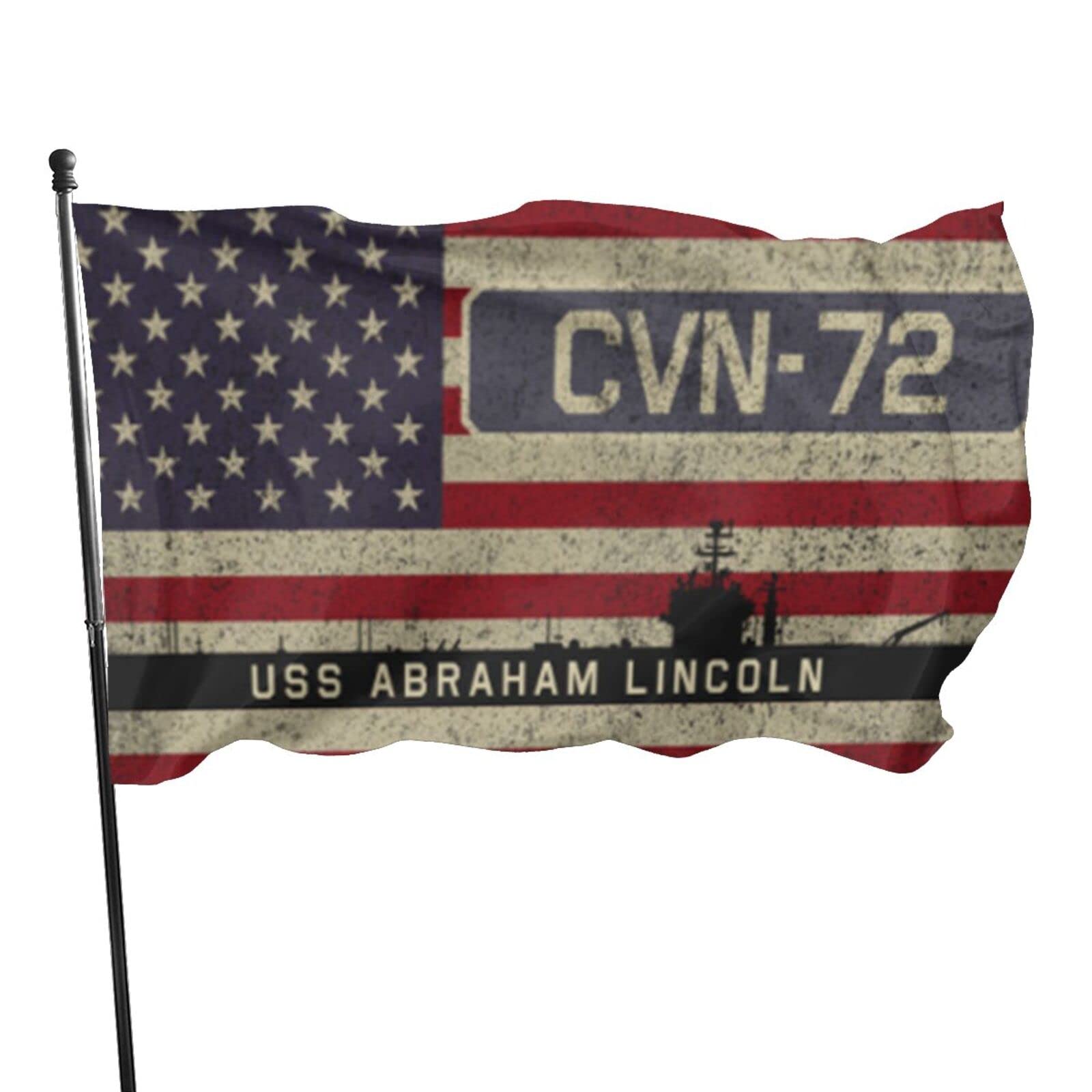 LEILEIflag USS Abraham Lincoln CVN-72 3x5 Feet Outdoor Flag - Durable House Yard Garden Decoration, Welcome Party Flag, Black - Perfect for Patriotic Events, Military Support & Home Decor