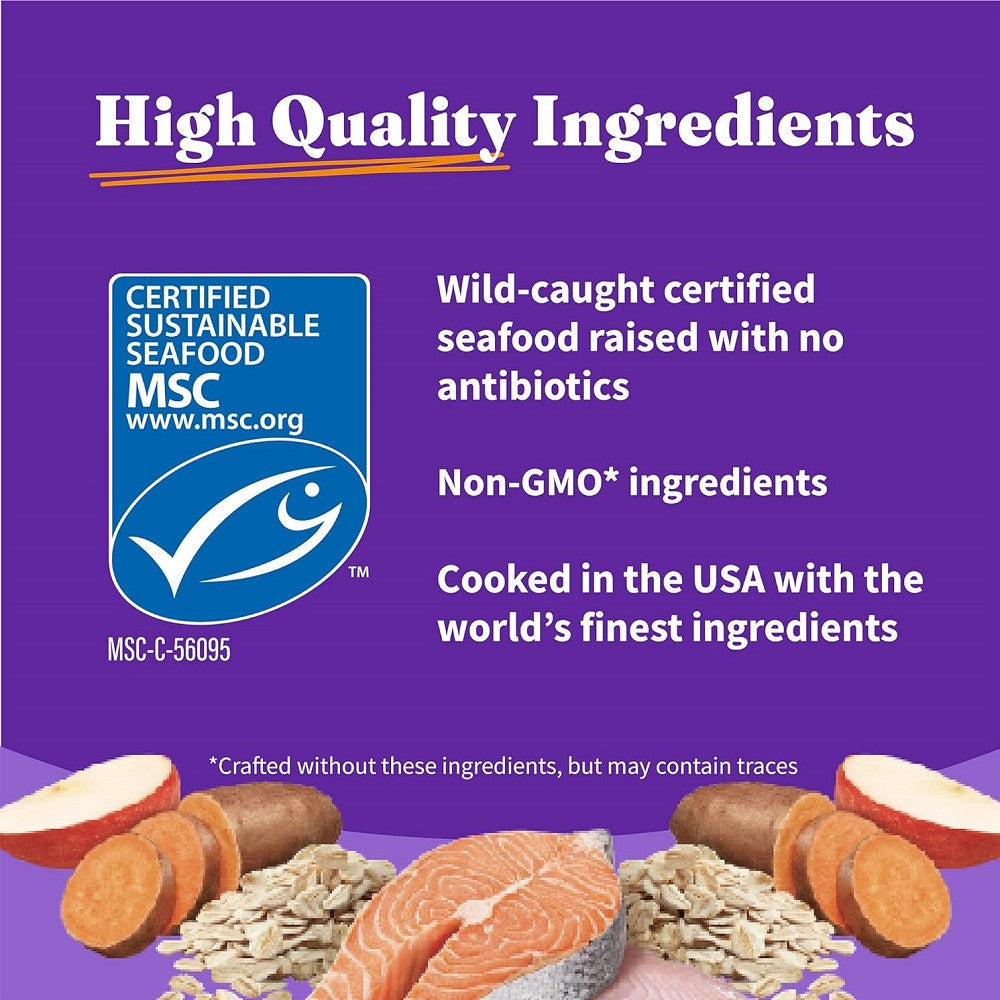 Premium Holistic Healthy Grains Dog Food with Wild Caught Salmon & Whitefish - High Protein Dry Kibble for Adult Dogs - Supports Skin, Coat & Joint Health - Ideal for Active & Sensitive Dogs