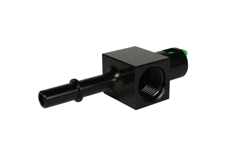 Aeromotive 3/8in Quick Connect Fitting with AN-08 Port & 1/8in Gauge Port - High Performance Fuel Line Connector for Racing & Automotive Applications