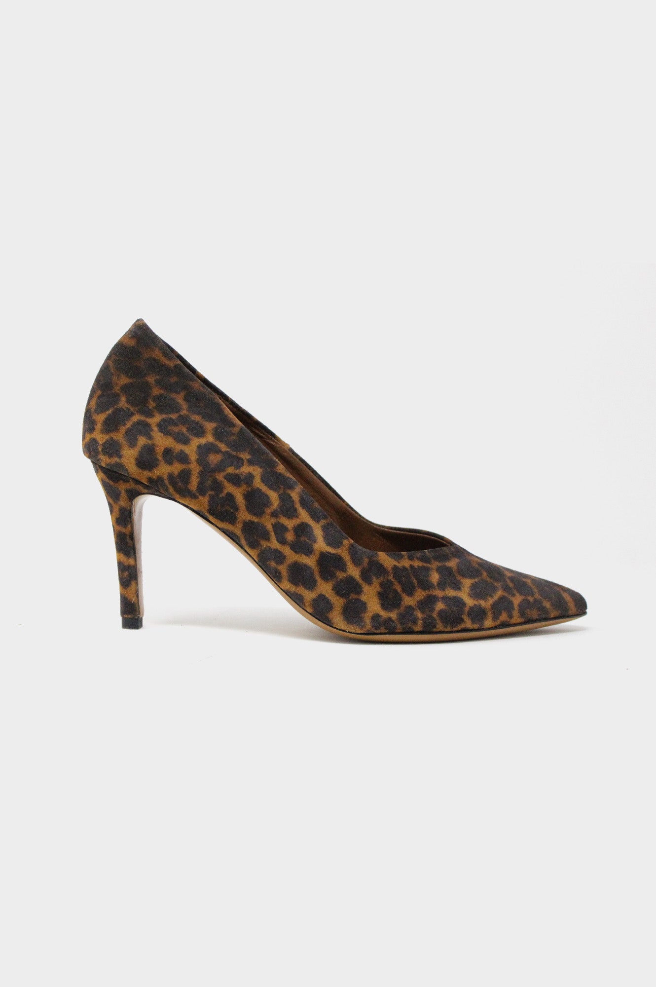 Trini Mid Heel Pump Shoes for Women - Leopard Print Pointed Toe Pumps - Comfortable Work Heels for Office, Party & Special Occasions
