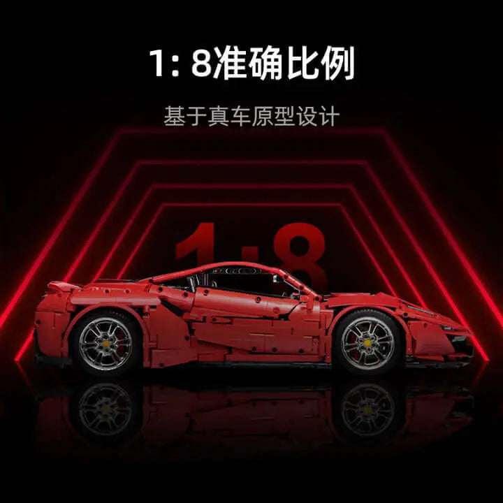 Ferrari 488 Master Building Set - 1:8 Scale Model with 3229 Pieces (C61042) by CADA | Perfect for Collectors, DIY Enthusiasts & Car Lovers