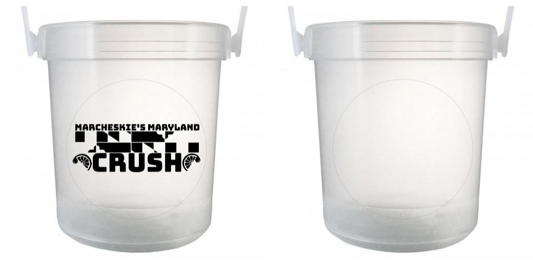 32 oz Plastic Rum Buckets with Custom Sticker - Personalized Party Cups for Cocktails, Margaritas & Tropical Drinks - Perfect for Beach Parties, Luaus & Summer Gatherings