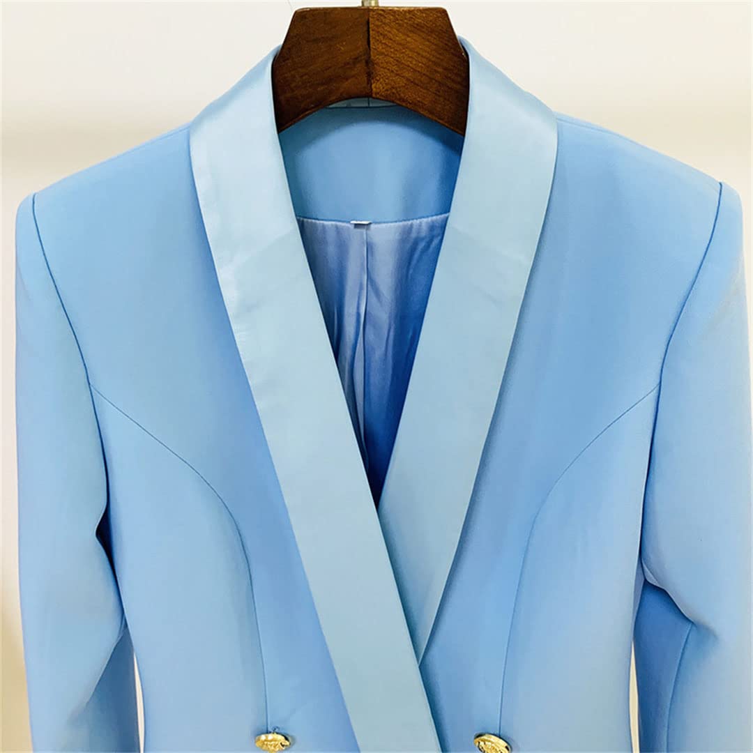 Women's Sexy Long Sleeve Blazer Dress - Formal Office Work Jacket with Shawl Collar & Double Breasted Design for Autumn | Perfect for Business Meetings, Office Wear & Professional Outfits