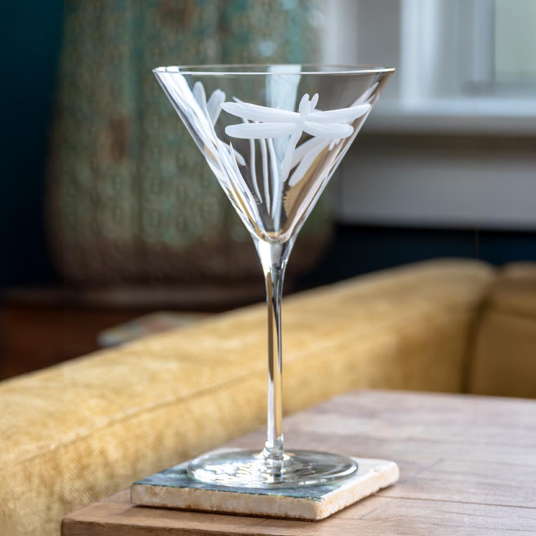 Premium Dragonfly 10oz Martini Cocktail Glasses - Set of 12 | Elegant Barware for Home Entertaining, Cocktail Parties & Wedding Receptions