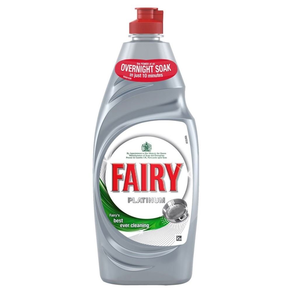 Fairy Platinum Dishwashing Liquid, 625ml - Powerful Grease Cutting Formula for Tough Stains | Ideal for Hand Washing Dishes, Pots & Pans in Kitchen & Restaurant Use