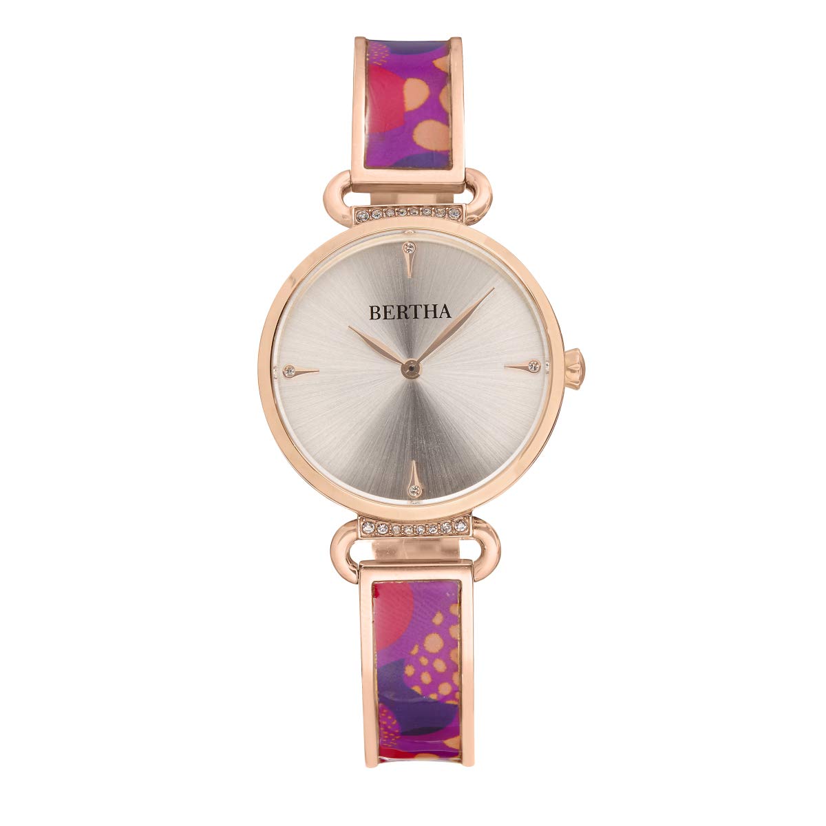 Bertha Katherine Enamel-Designed Bracelet Watch for Women - Elegant Vintage Style Fashion Accessory - Perfect for Parties, Weddings & Special Occasions