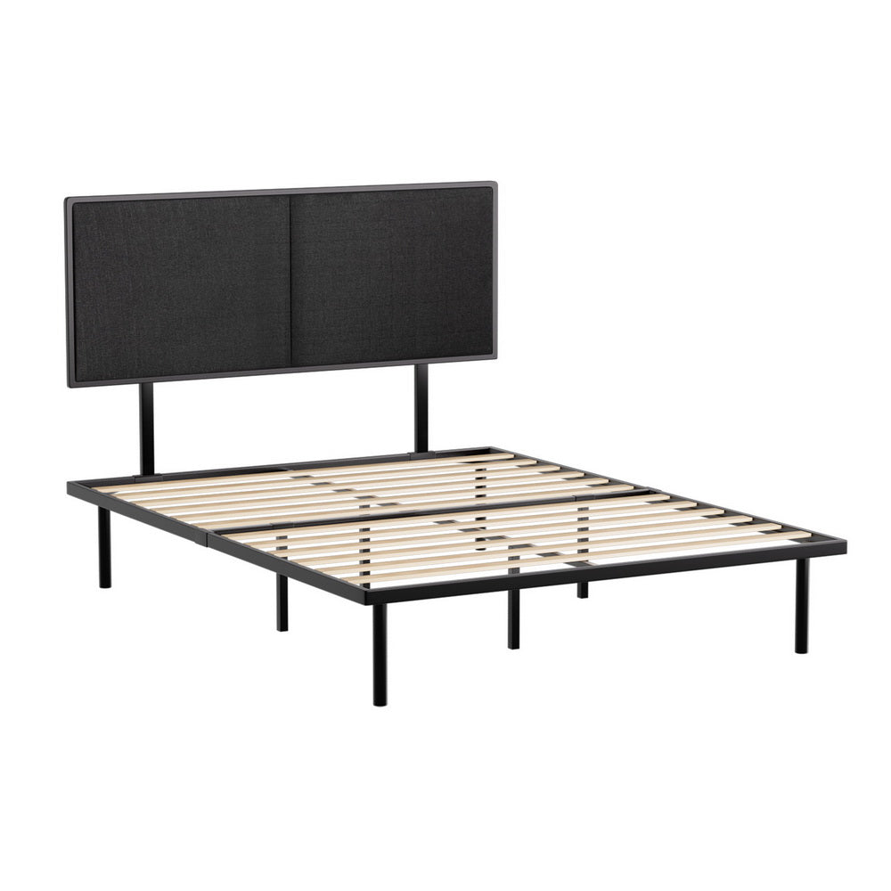 Kembla Metal Queen Bed Frame - Black | Sturdy & Modern Platform Bed with Noise-Free Support | Perfect for Master Bedroom, Guest Room & Apartment