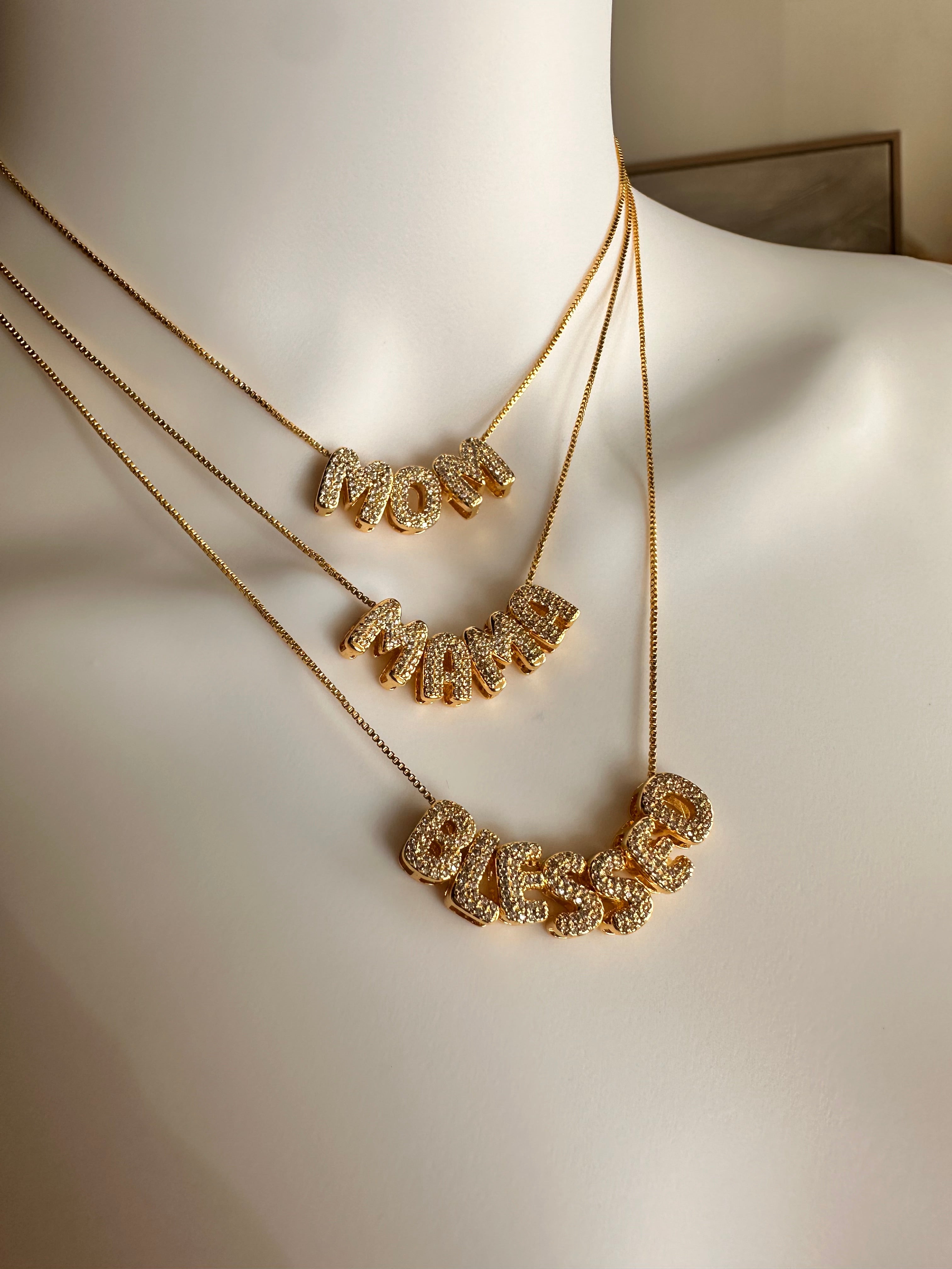 Mom Bubble Charm Necklace - Elegant Mother's Day Gift for Women - Perfect for Birthdays, Anniversaries & Special Occasions