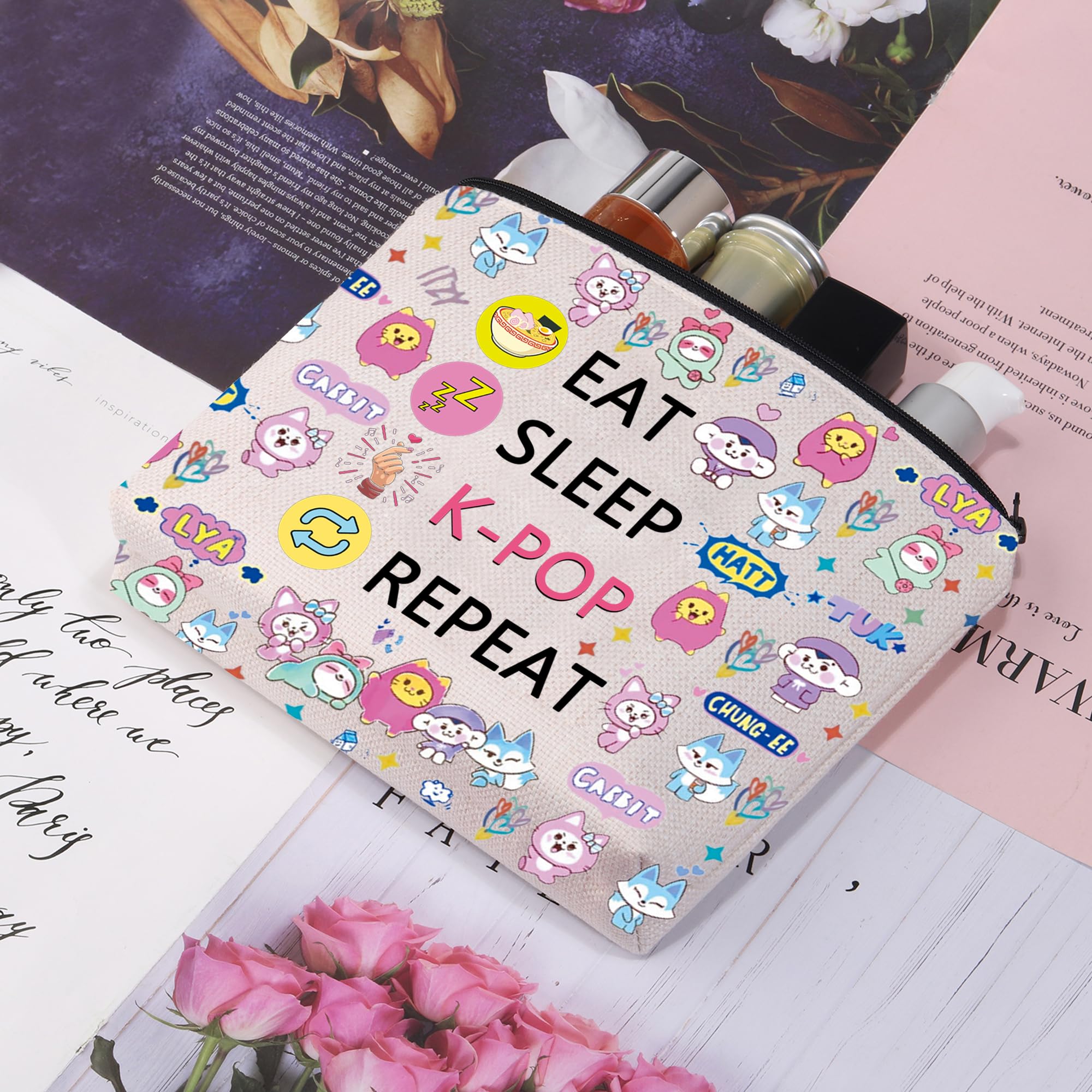 K-Pop Makeup Bag & Travel Pouch - BTS Merch Gift for Fans