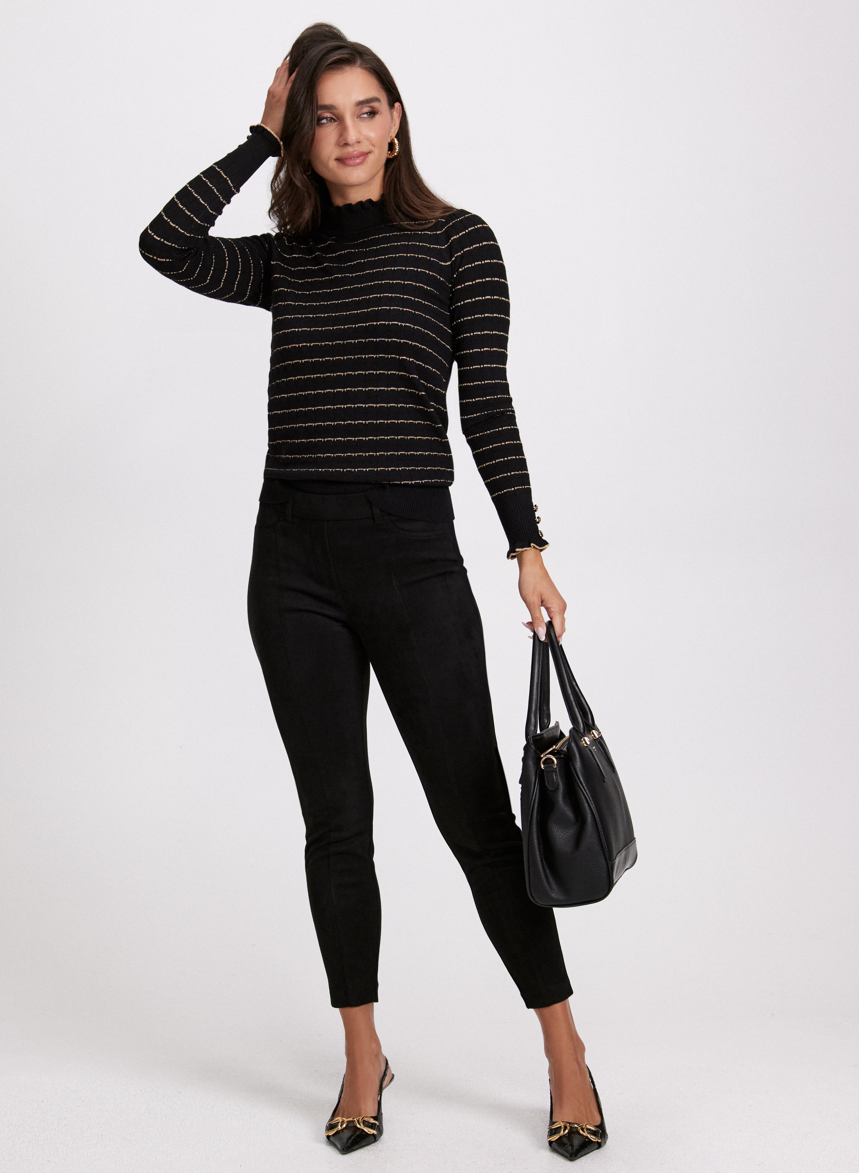 Faux Suede Chloe Leggings for Women - High Waisted Stretchy Yoga Pants - Comfortable & Stylish for Workout, Lounge & Everyday Wear