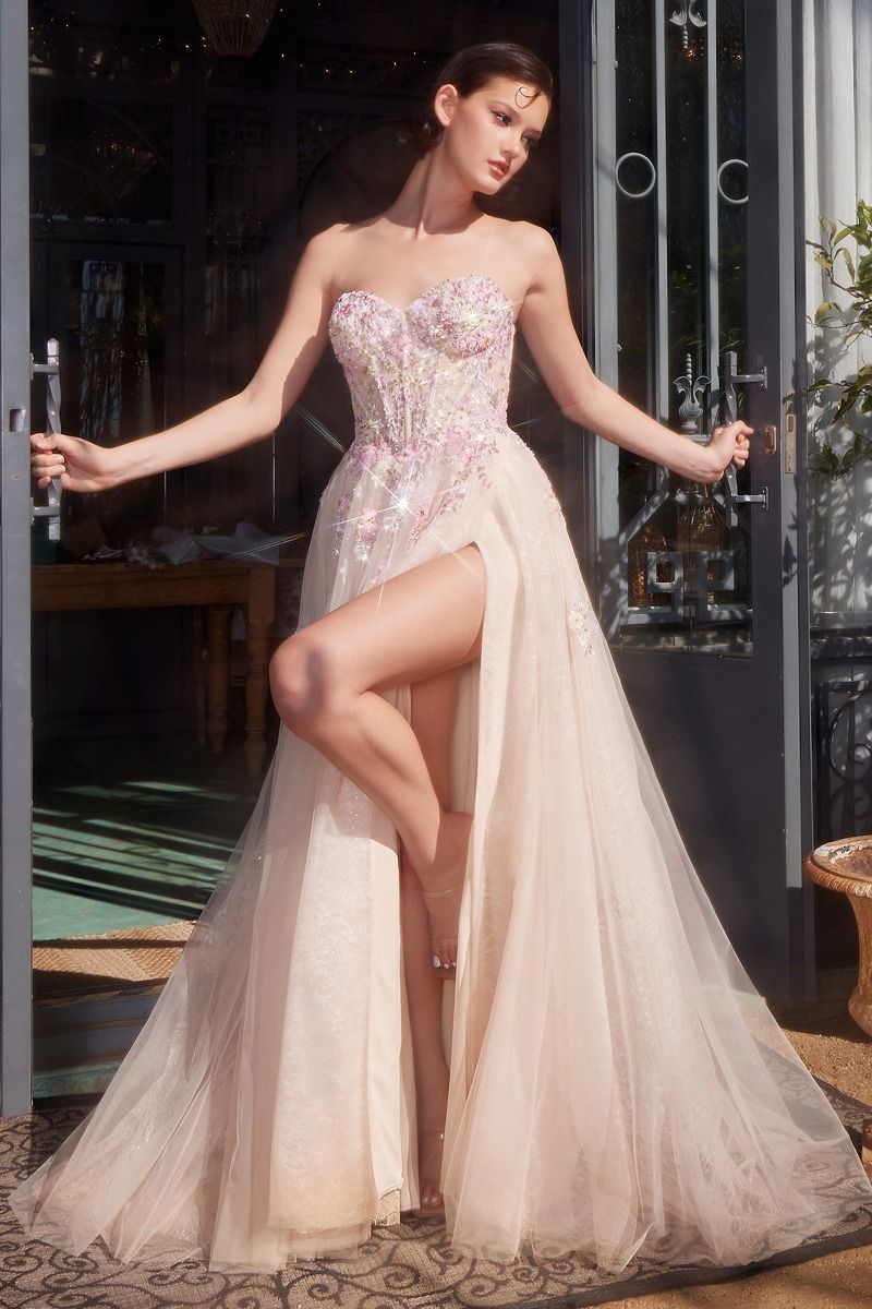 Andrea & Leo A1468 Summer Garden Applique A-Line Gown - Elegant Floral Dress for Weddings, Parties & Special Occasions