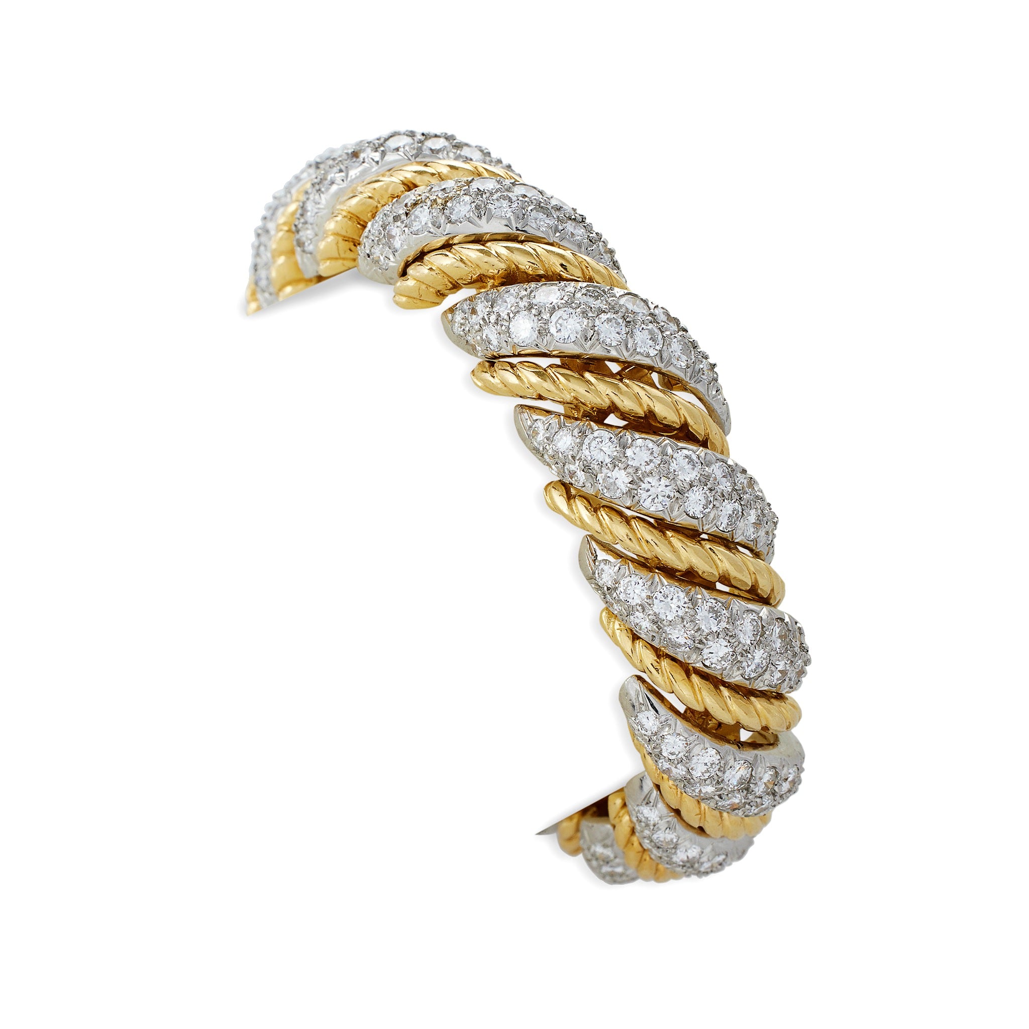 Van Cleef & Arpels Paris Ropetwist Diamond Bracelet - Luxury 18K Gold Vermeil Bracelet with Genuine Diamonds | Elegant Jewelry Gift for Women | Perfect for Weddings, Anniversaries & Special Occasions
