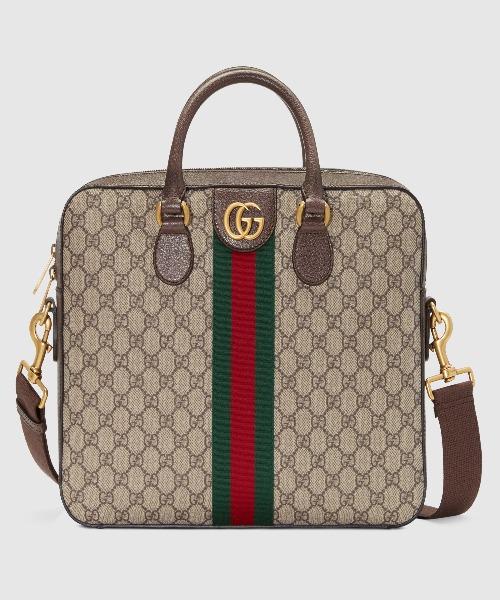Gucci Ophidia GG Monogram Leather Briefcase for Men & Women - Luxury Work Bag for Office, Business Travel & Professional Meetings