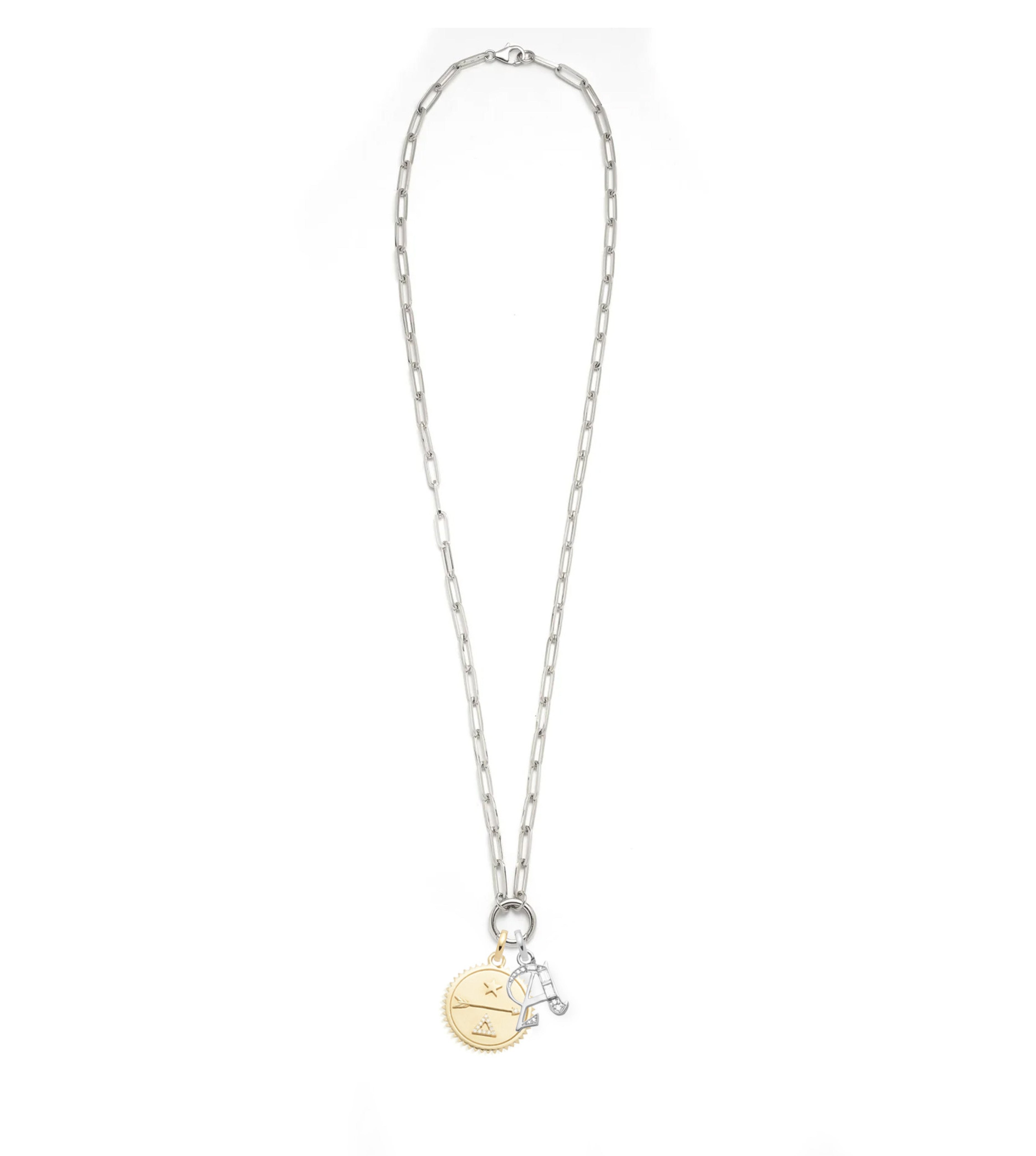 Personalized Initial Necklace - Classic Fob Open Clip Pendant for Women | Engraved Name Jewelry Gift for Mom, Wife, Girlfriend | Perfect for Birthdays, Anniversaries & Everyday Wear