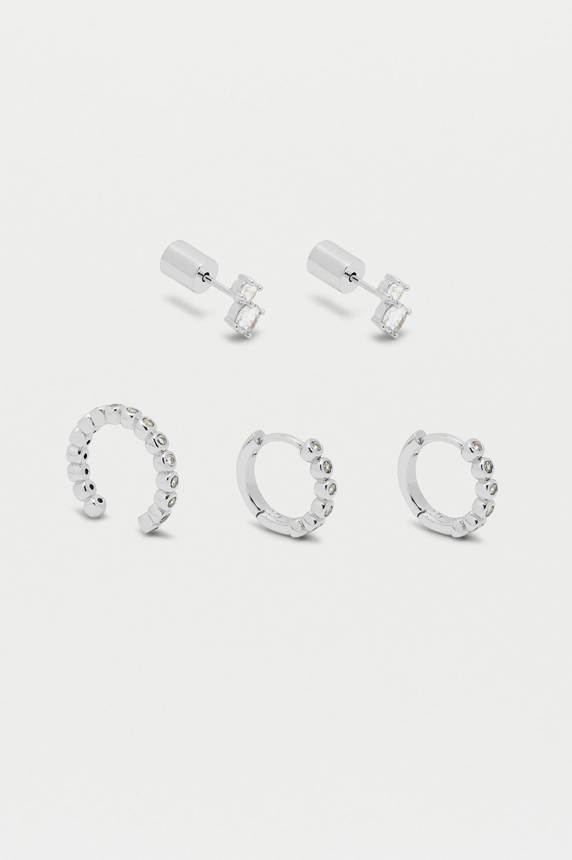 Stylish Trio Earrings Set for Women - Trendy Hoop, Stud & Drop Earrings - Perfect for Parties, Work & Everyday Wear