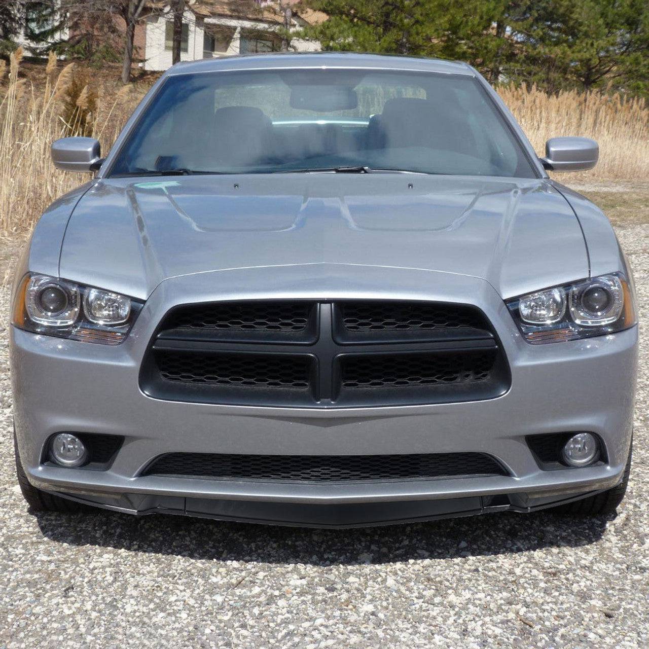2011-2014 Dodge Charger Front Bumper Lip Spoiler (Excludes SRT8 Models) - Glossy Black 3-Piece Set - Aggressive Styling & Improved Aerodynamics - Perfect for Car Enthusiasts & Street Racing