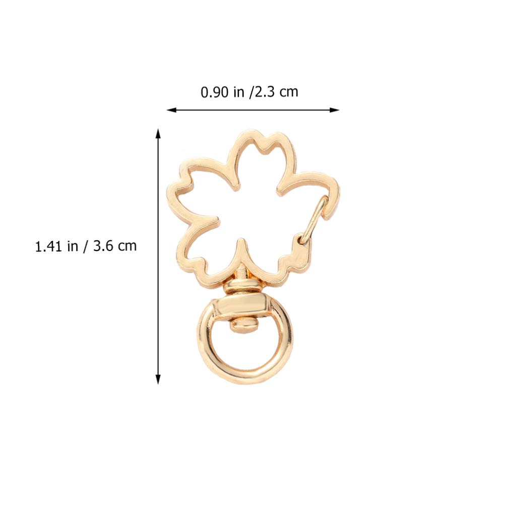 Metal Cherry Blossom Keychain - 20Pcs Lobster Clasps with Key Rings for DIY Jewelry & Craft Making - Perfect for Gifts & Accessories