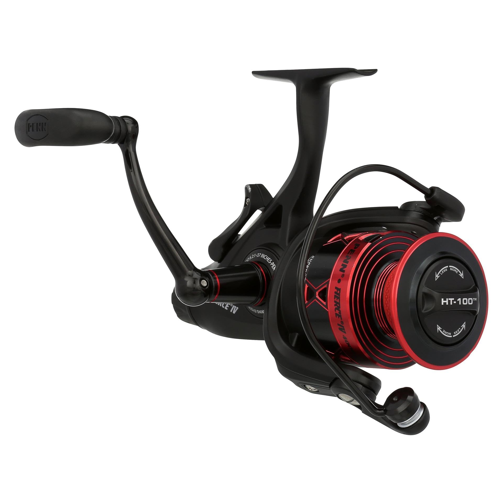 Penn Fierce IV Saltwater Spinning Reel - Heavy Duty Fishing Reel for Saltwater & Freshwater, Ideal for Boat, Kayak, Shore, Surf Fishing, Jigging & Spinning | Durable Black/Red Design | Perfect for Deep Sea, Inshore & Beach Angling