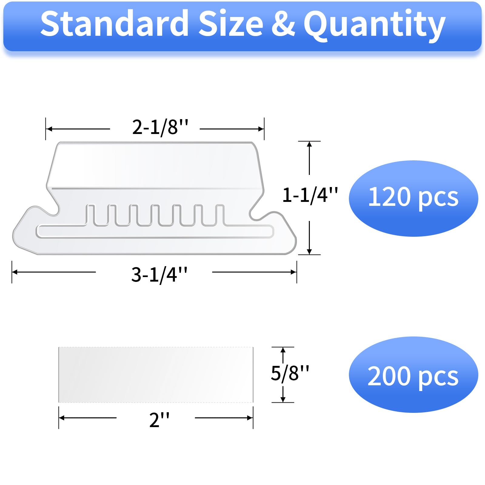 120 Pcs Plastic Hanging File Folder Tabs with 200 Inserts - Clear Hanging File Tabs for Office Organization | Perfect for Filing Cabinets, Document Storage & Office Supplies