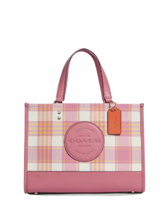 Coach Dempsey Carryall Tote Bag - Garden Plaid Print & Signature Patch - Stylish Women's Handbag for Work, Travel & Everyday Use