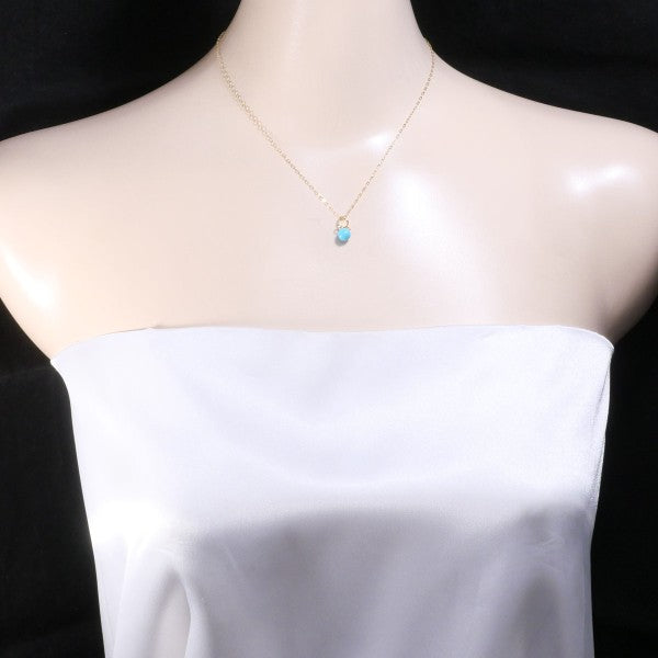 18K Yellow Gold Turquoise Necklace for Women - Elegant Handmade Jewelry Gift for Birthday, Anniversary & Special Occasions
