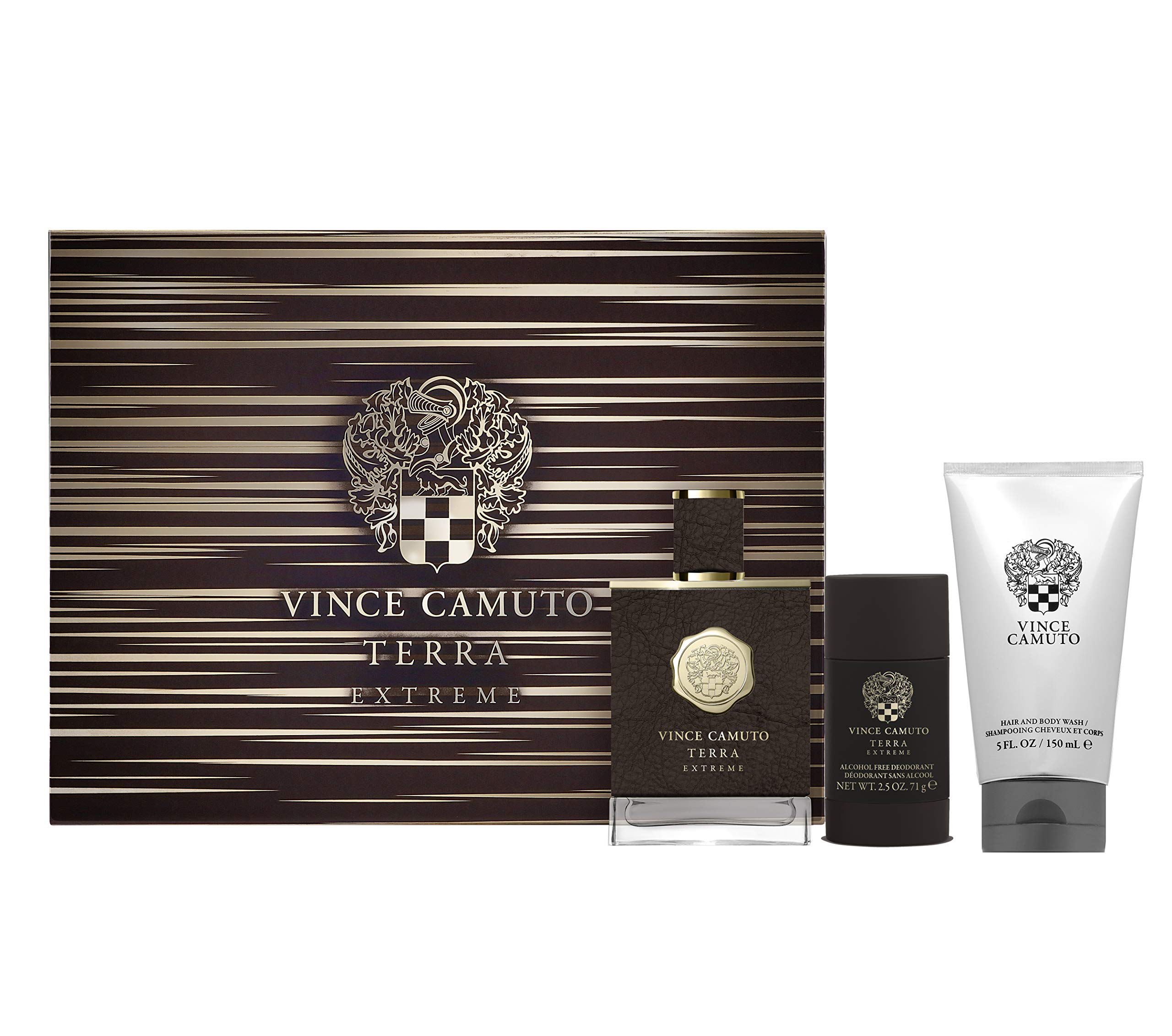 Vince Camuto Terra Extreme 3-Piece Cologne Gift Set for Men - 3.4 fl oz Eau de Toilette Spray - Perfect for Holidays, Birthdays & Special Occasions