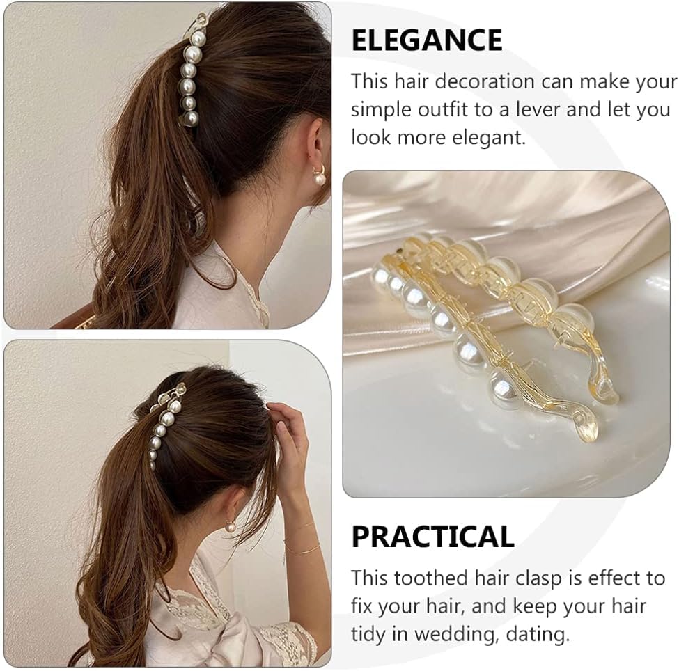 Kidzoo 1Pc PEARL BANANA CLIP for Girls & Women - 4.3