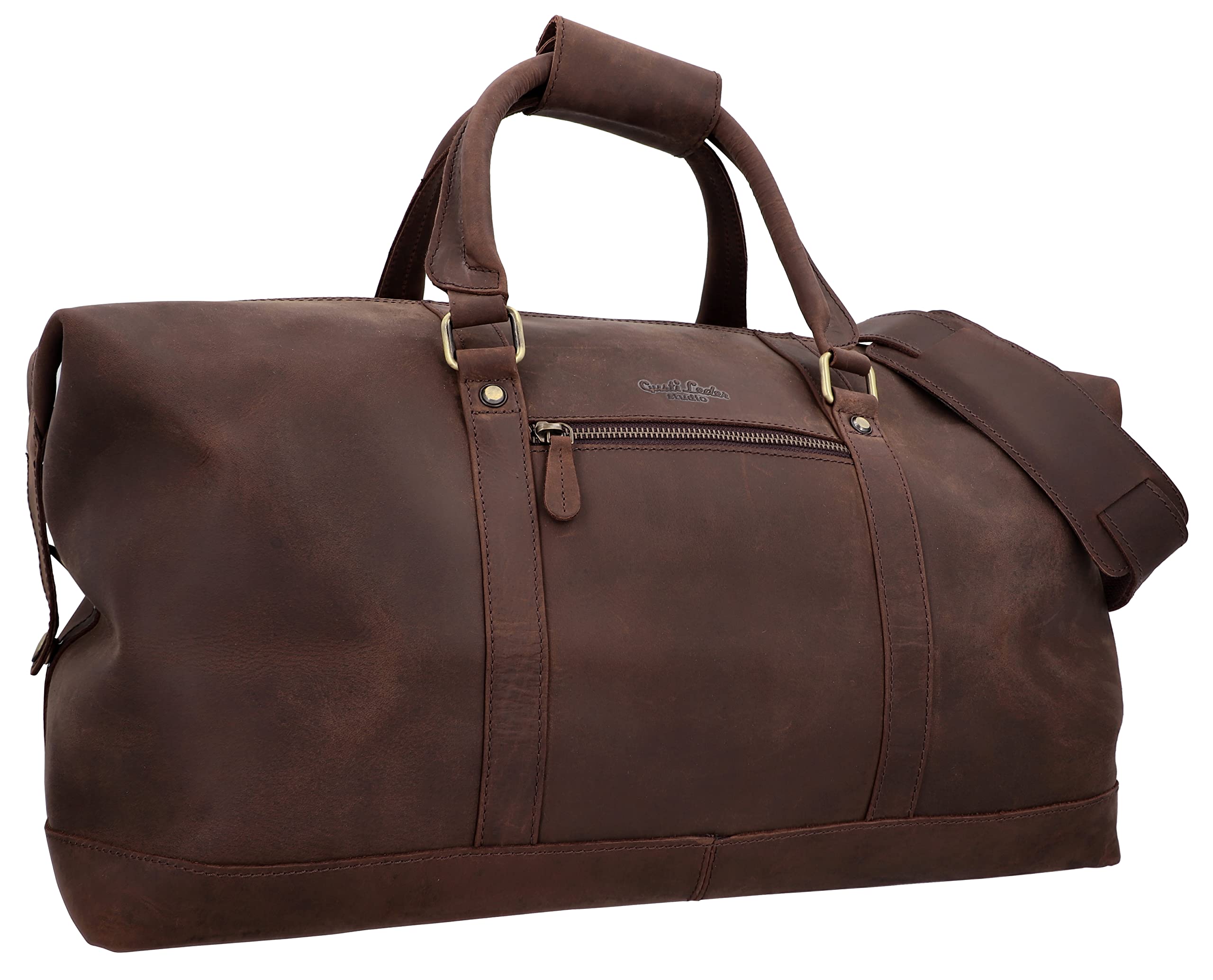 Premium Genuine Leather Travel Bag for Men & Women - Durable Carry-On Luggage for Business Trips, Vacations & Weekend Getaways