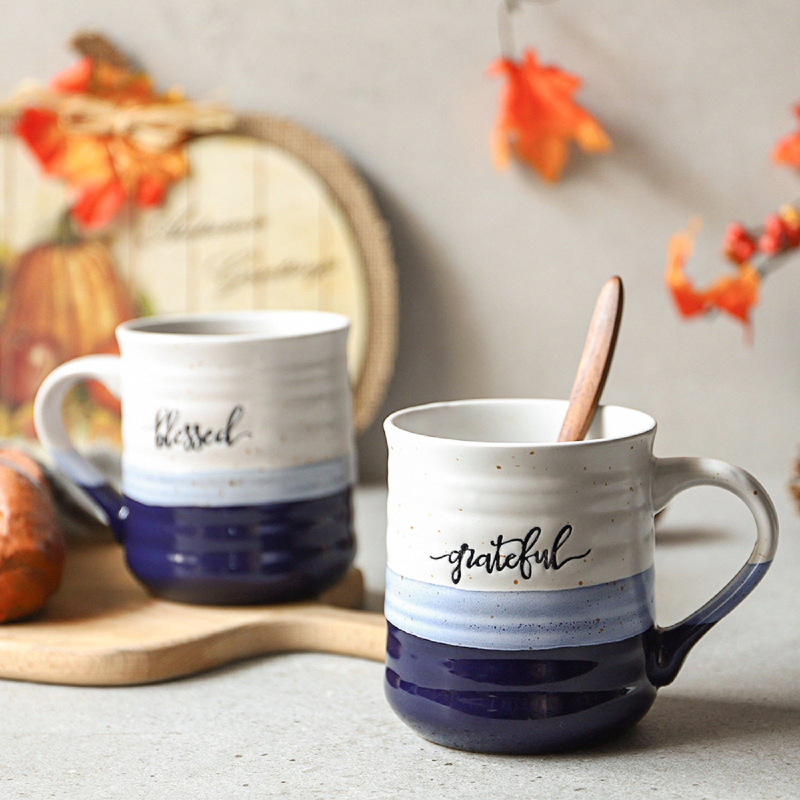 Premium 18oz Large Ceramic Coffee Mugs Set of 2 - Heavy Duty Stoneware Cups for Home, Office & Cafe Use - Perfect for Hot Coffee, Tea & Cold Beverages