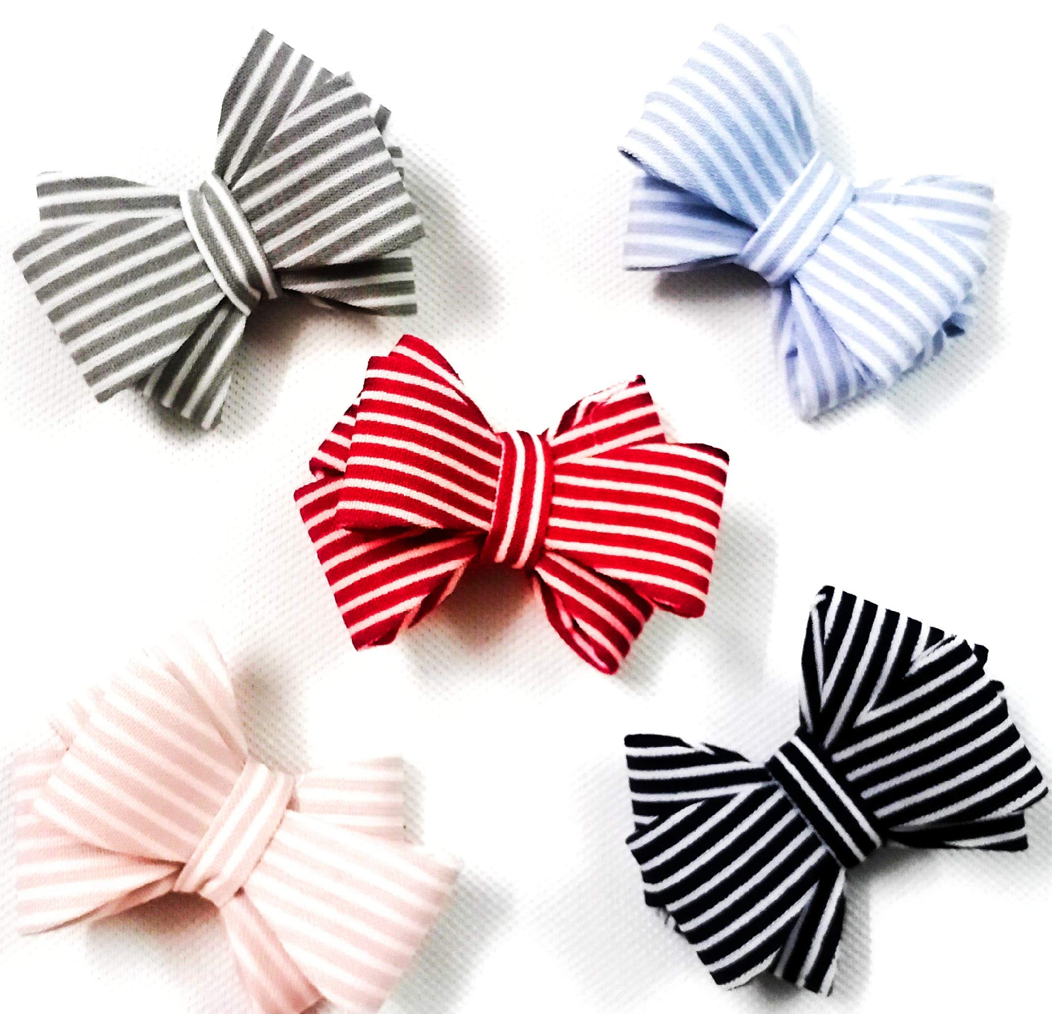 Rubela Sonpal Women's Hair Clips - 5 Piece Multicolor Polka Dot Bow Hairpins Set (Red, Black, Blue) | Stylish Hair Accessories for Parties, Weddings & Everyday Wear