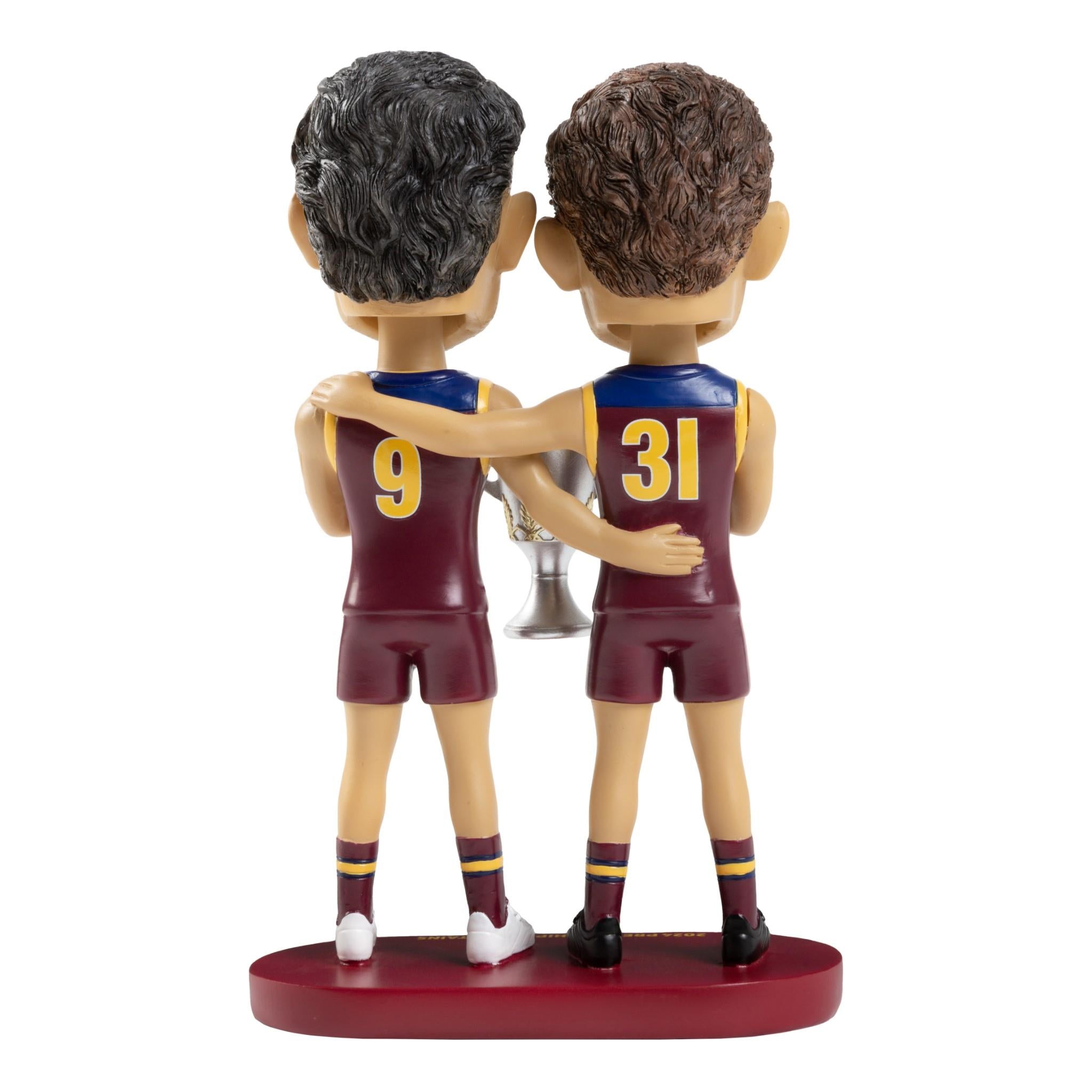 AFL Brisbane Lions 2024 Premiership Captains Double Bobblehead - Official Collectible for AFL Fans, Home & Office Decor, Sports Memorabilia Gift