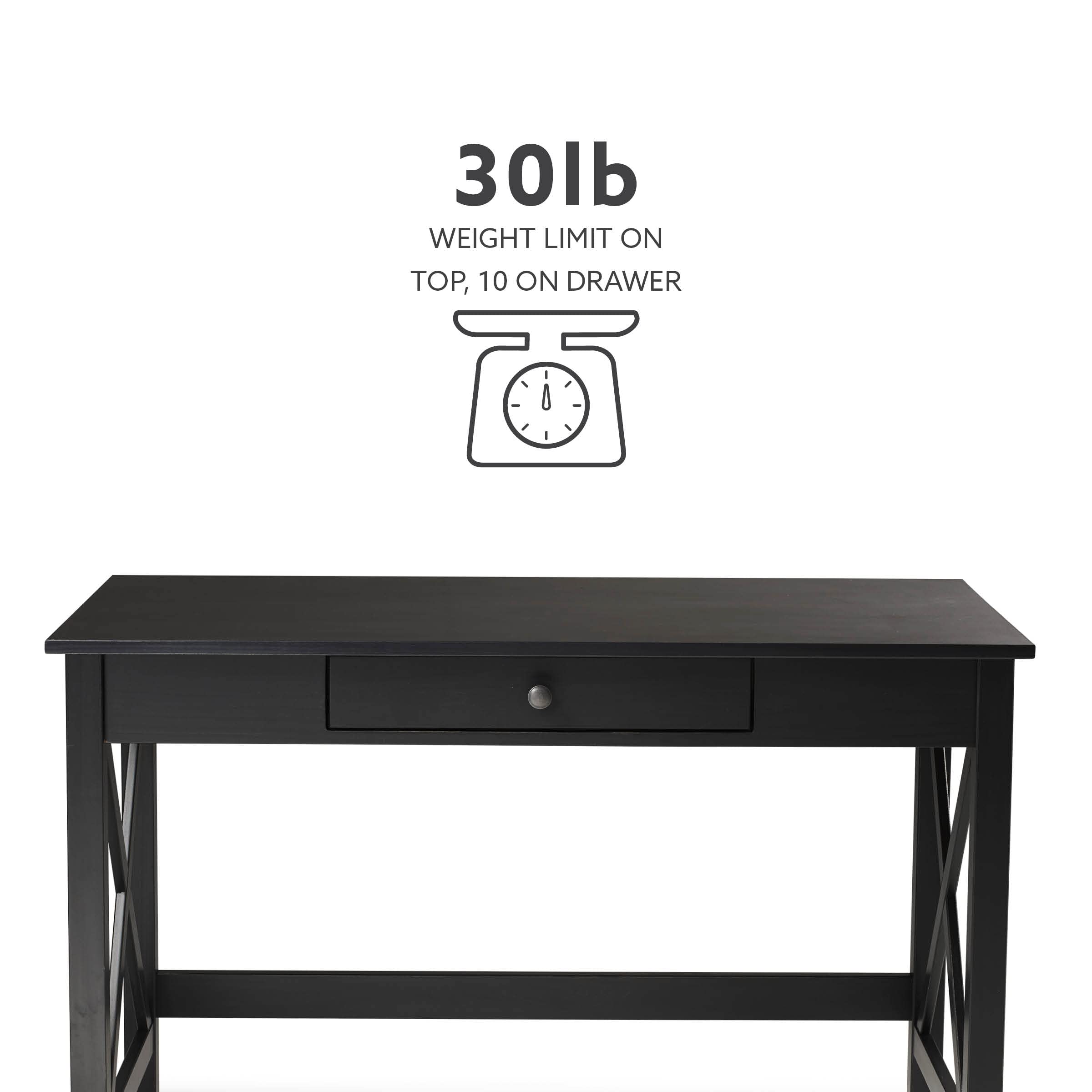 Linon Home Decor Nelson Laptop Desk - Black Modern Writing Desk for Home Office, Study & Workspace - Perfect for Small Spaces, Dorm Rooms & Bedside Use