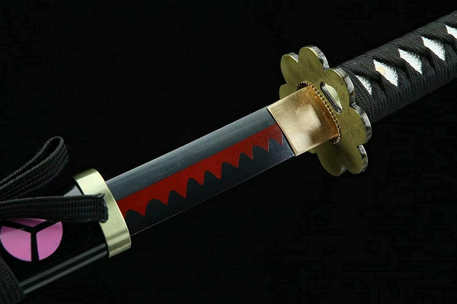 HERO SWORD Handmade One Piece Roronoa Zoro Katana - Japanese Anime Cosplay Samurai Sword with Purple Blade | Perfect Gift for Men & Women | Great for Cosplay, Collecting, and Display