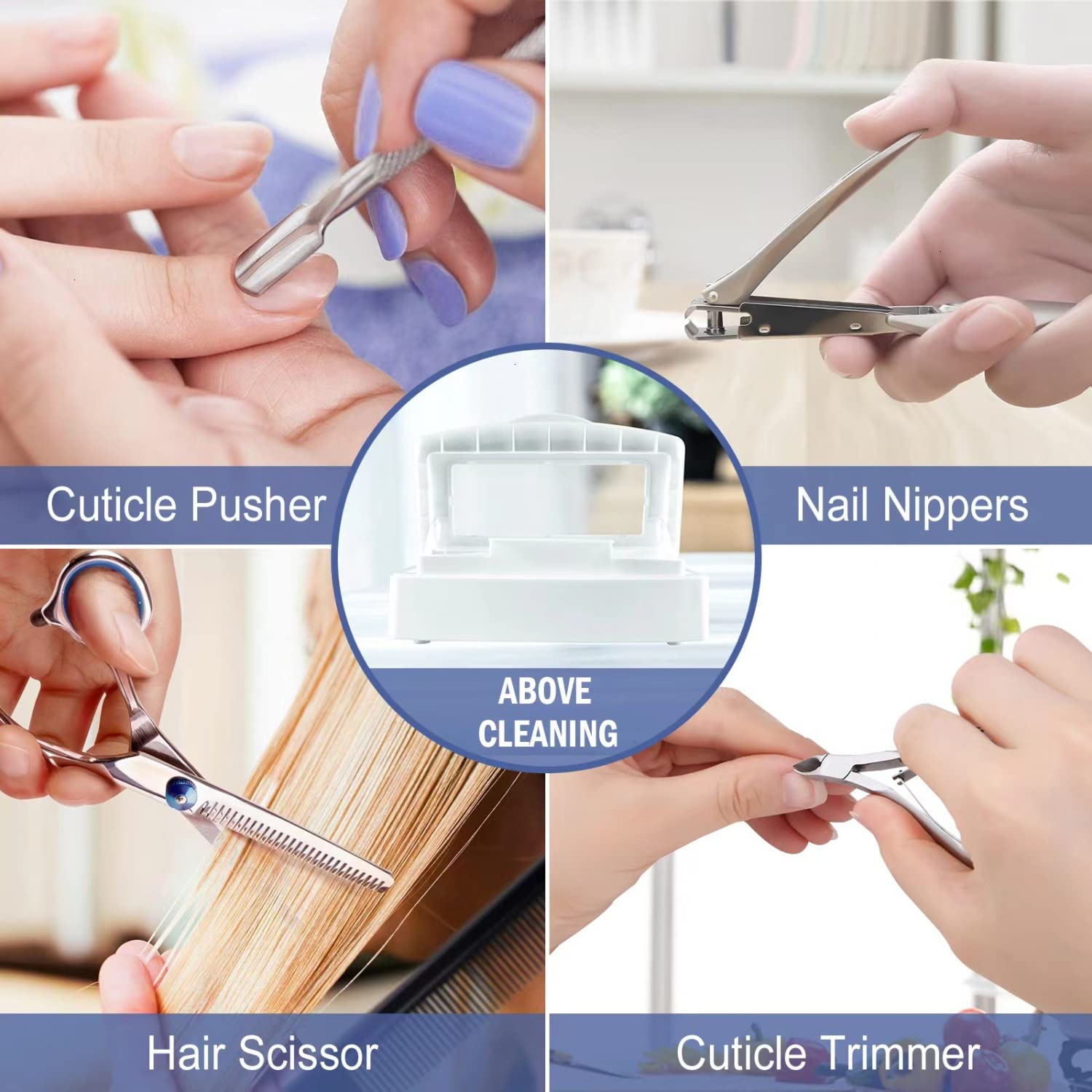 Professional Plastic Sterilizing Tray for Nail & Beauty Tools - Sterilizer Box Organizer for Salon, Spa, Manicure Equipment, Tweezers & Cutters - Ideal for Nail Art, Hair Styling & Hygiene Maintenance
