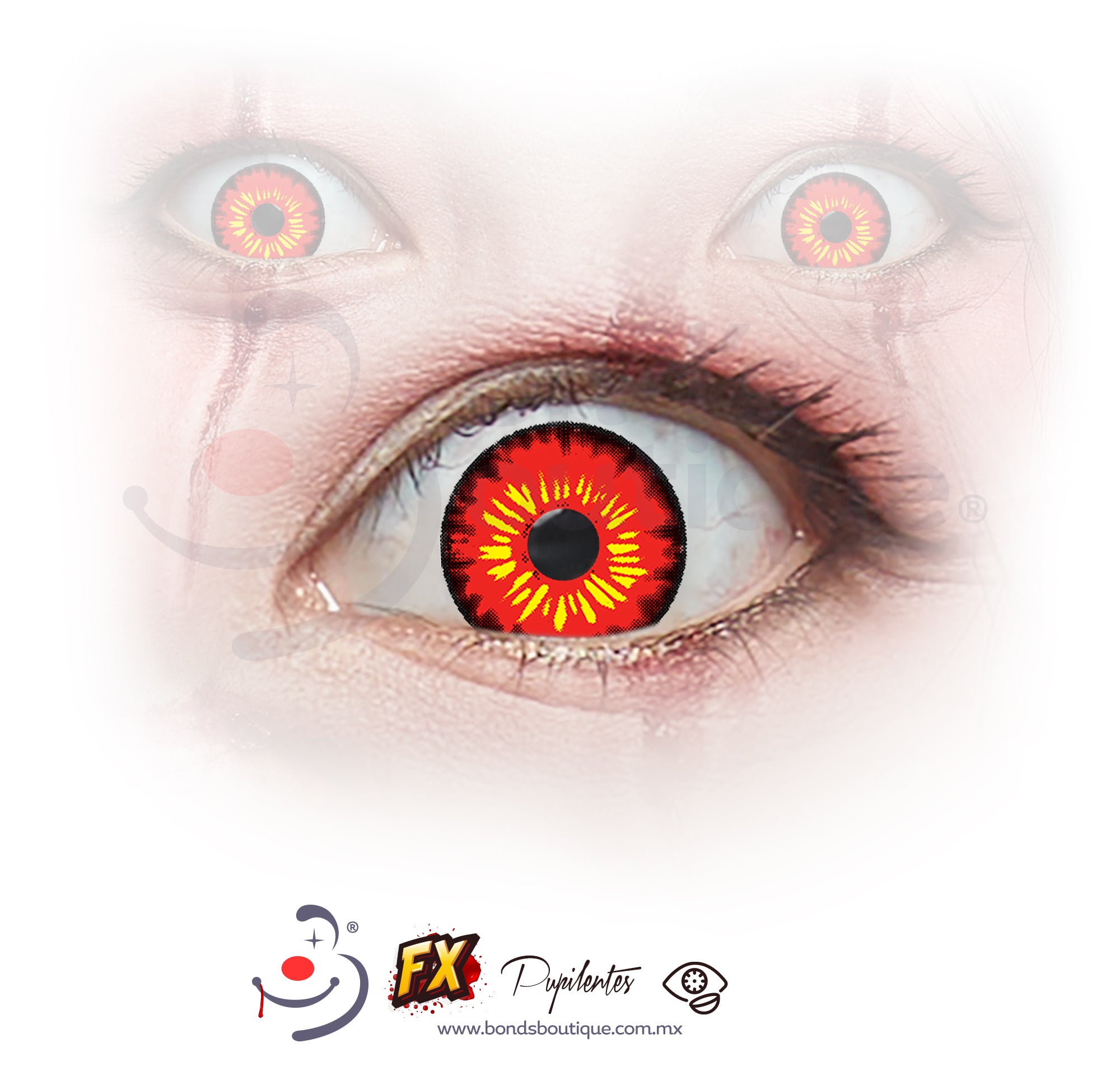 K72 Fire Colored Contact Lenses - Vibrant Eye Color Change for Cosplay, Halloween & Costume Parties | Comfortable Daily Wear Soft Lenses