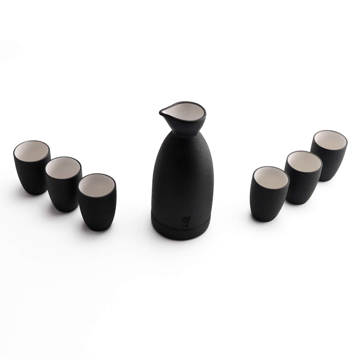 Premium Japanese Ceramic Sake Set with 6 Cups & Storage Box - Traditional Porcelain Sake Bottle & Drinking Cups Gift Set - Perfect for Japanese Restaurants, Home Entertaining & Cultural Celebrations
