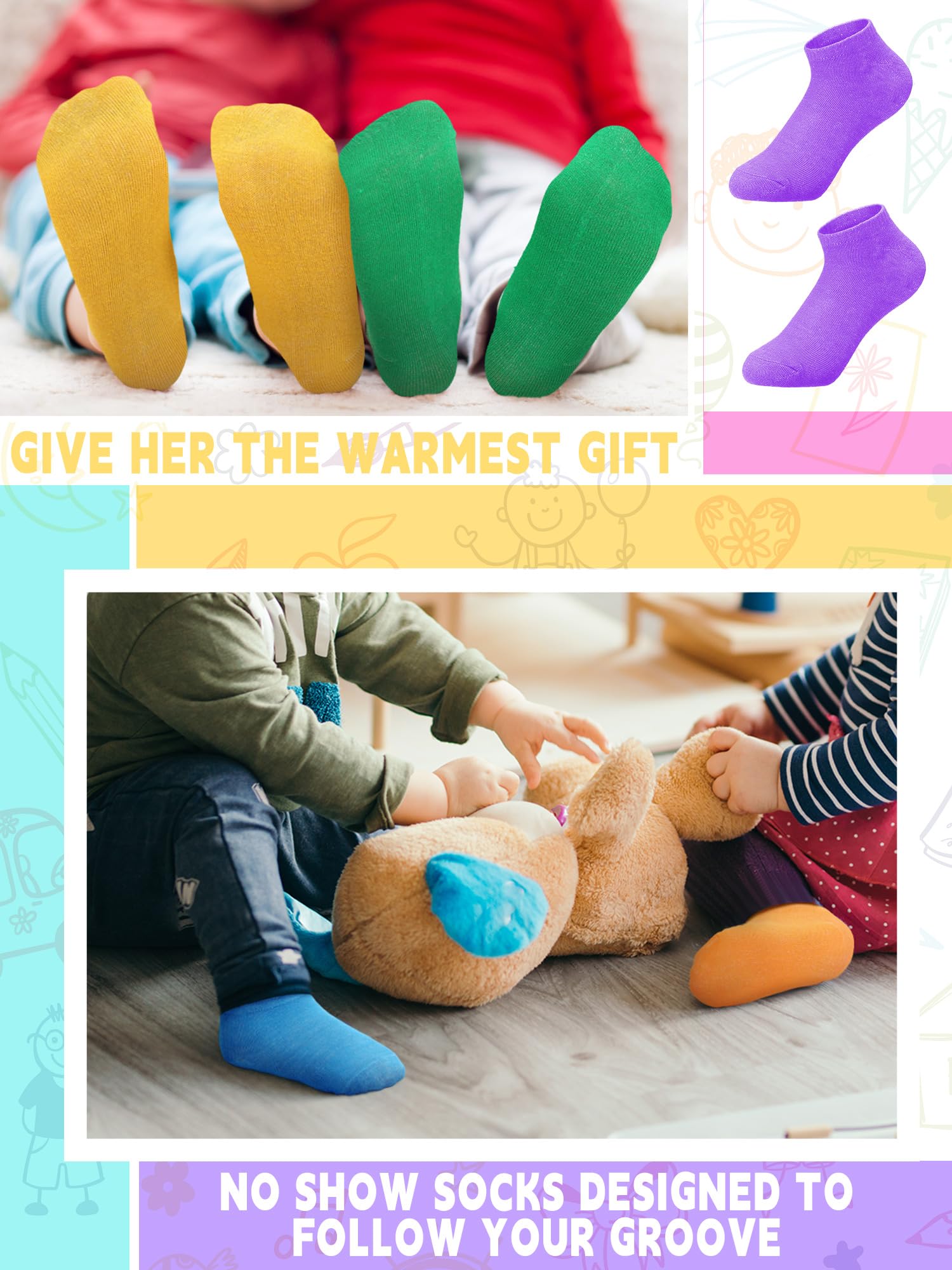 50 Pairs Small Low Cut Ankle Socks Bulk Pack - Soft Cotton Mini Anklet Socks for Women & Kids - Perfect for Daily Wear, Sports, School and Gifts