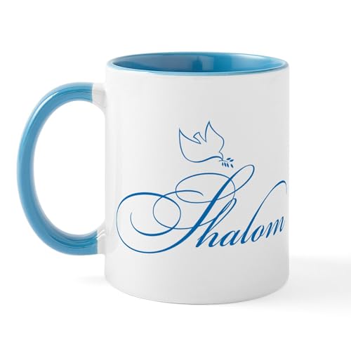 White/Blue Inside - Shalom And Dove Mug