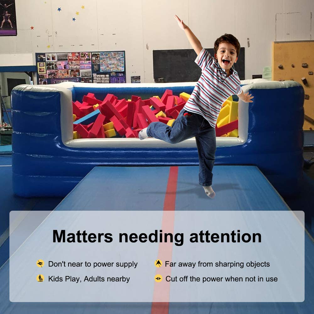Air Foam Pit Square Pools & Bouncy Mats - Foam Pit Accessories for Air Tumbling Fun | Indoor & Outdoor Playpen for Kids' Playground, Gymnastics Training & Backyard Activities
